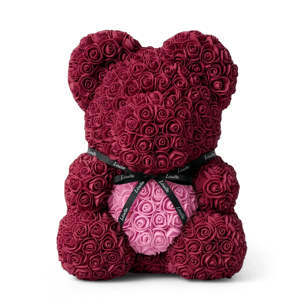 Handmade Rose Bear - Burgundy｜Léselle