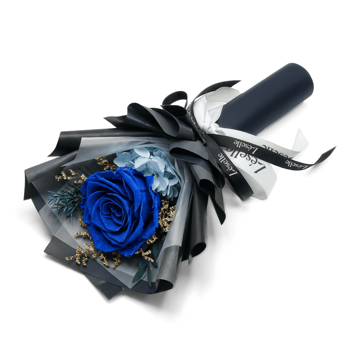 Midnight Sapphire Single Preserved Rose Bouquet | Léselle HK