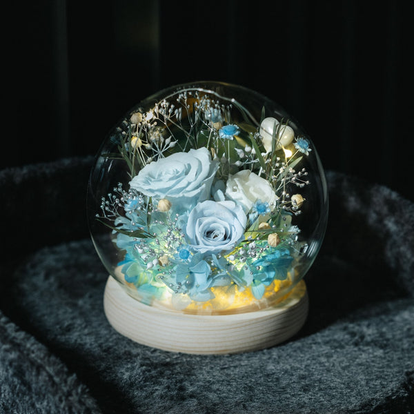 Esmiome Rose in Glass Ball Preserved Rose Blue Eternal Rose with Led Light Valentines Day Gifts for Her Forever Flower Beauty and The Beast Wi並行輸入 Forever Rose in Water Globe - Etsy