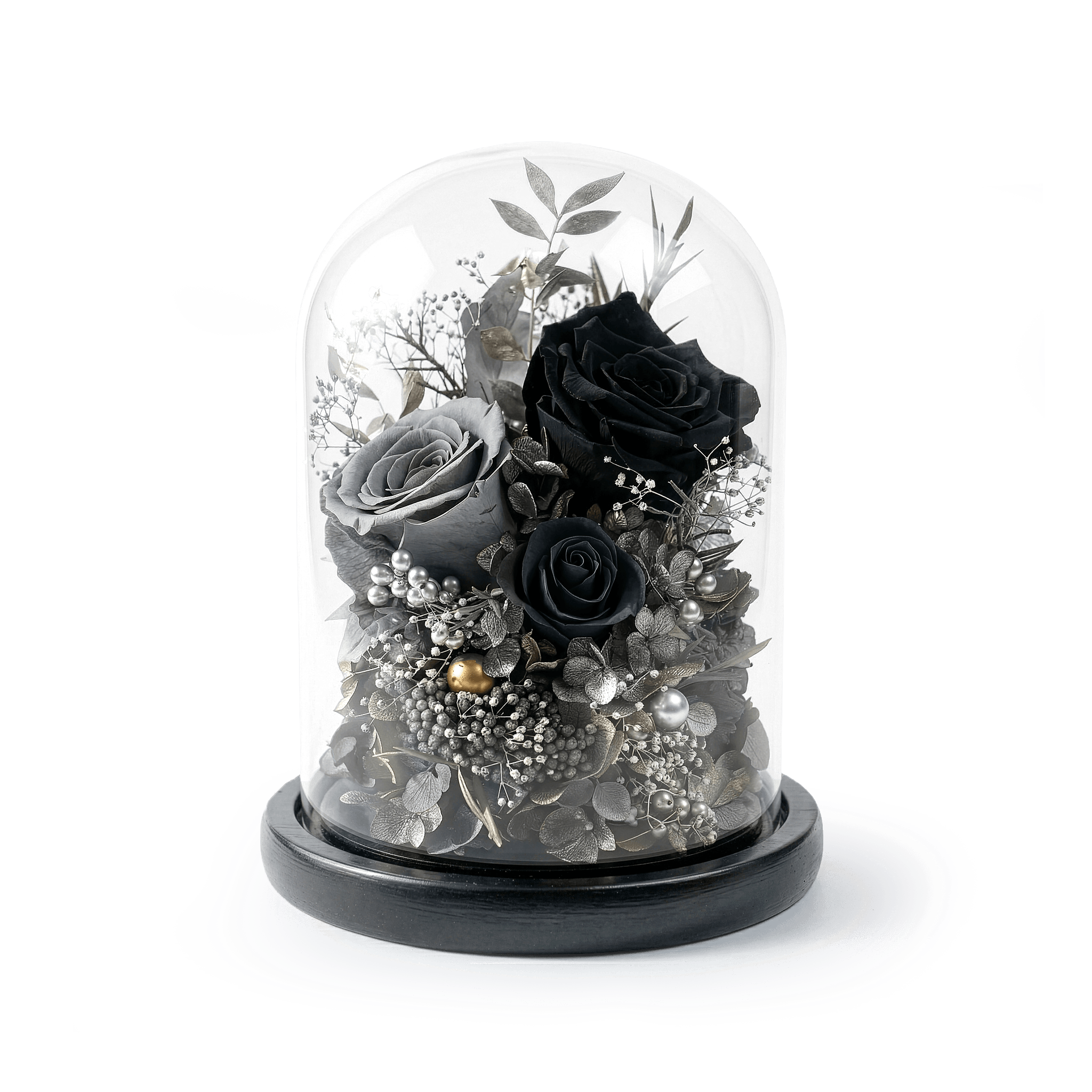 Preserved Rose Magical Bell Jar - Black / Livid