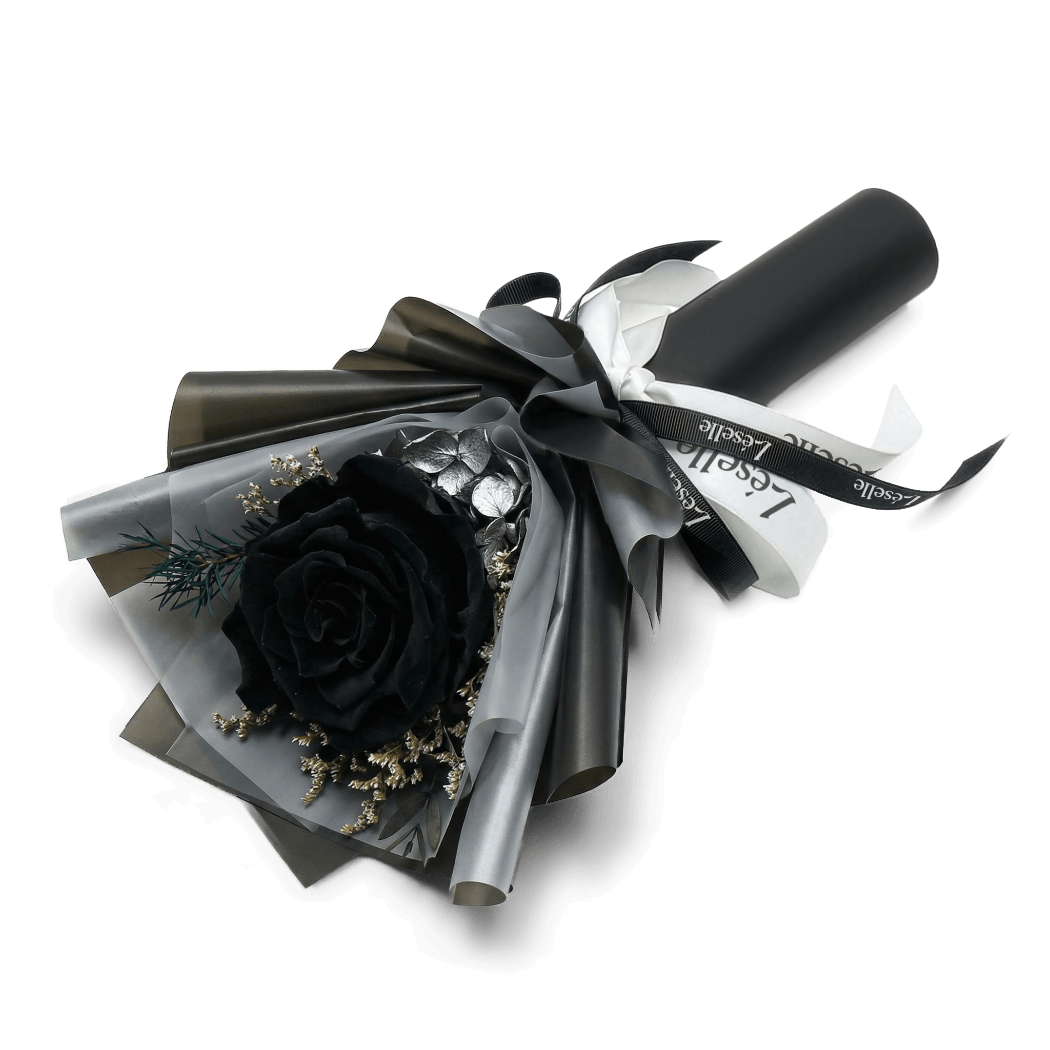 Preserved Rose Bundle - Black (Black Wrapper)