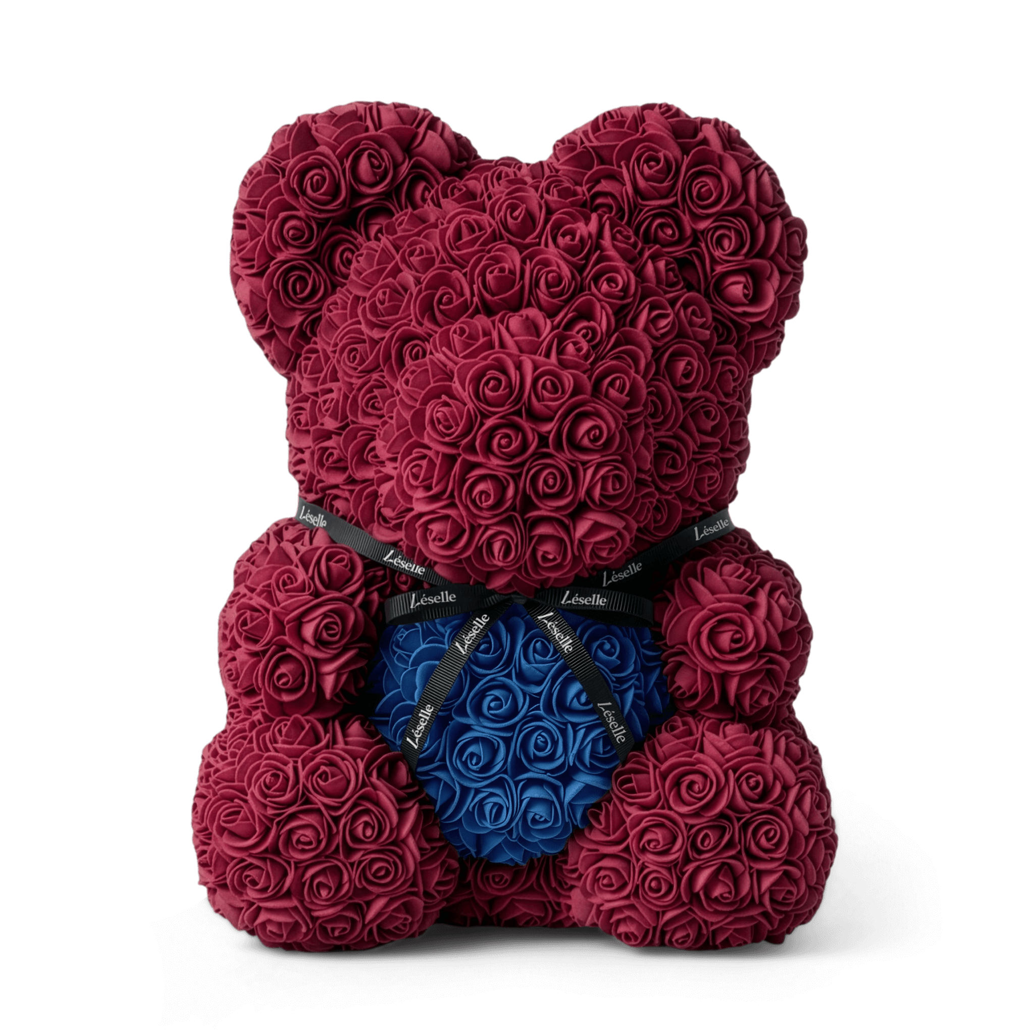 Handmade Rose Bear - Burgundy