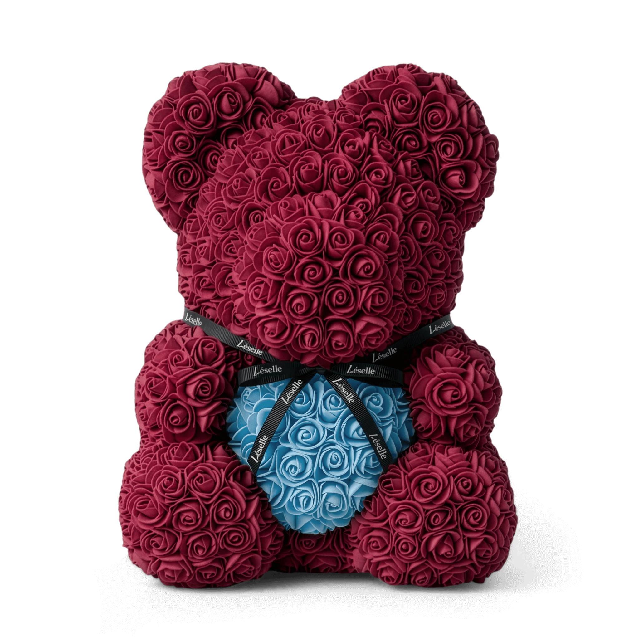 Handmade Rose Bear - Burgundy