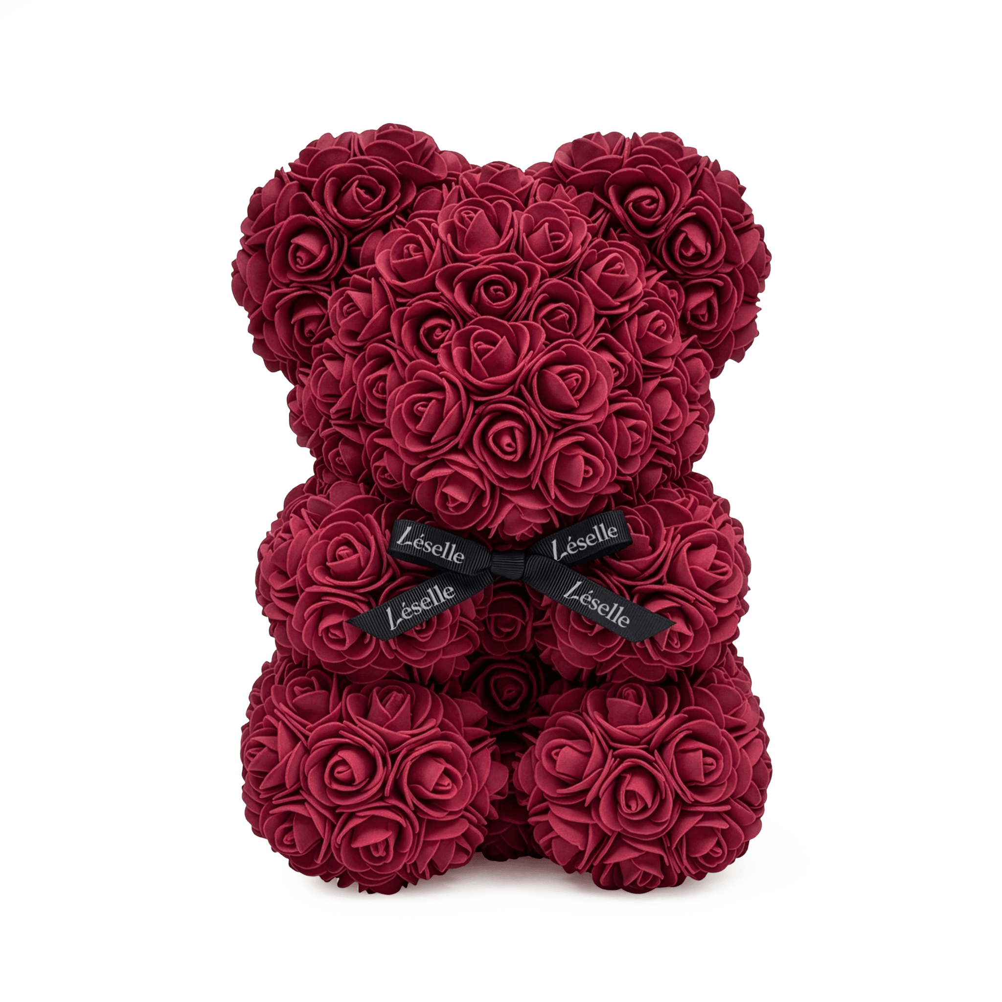 Mini Handmade Rose Bear - Burgundy