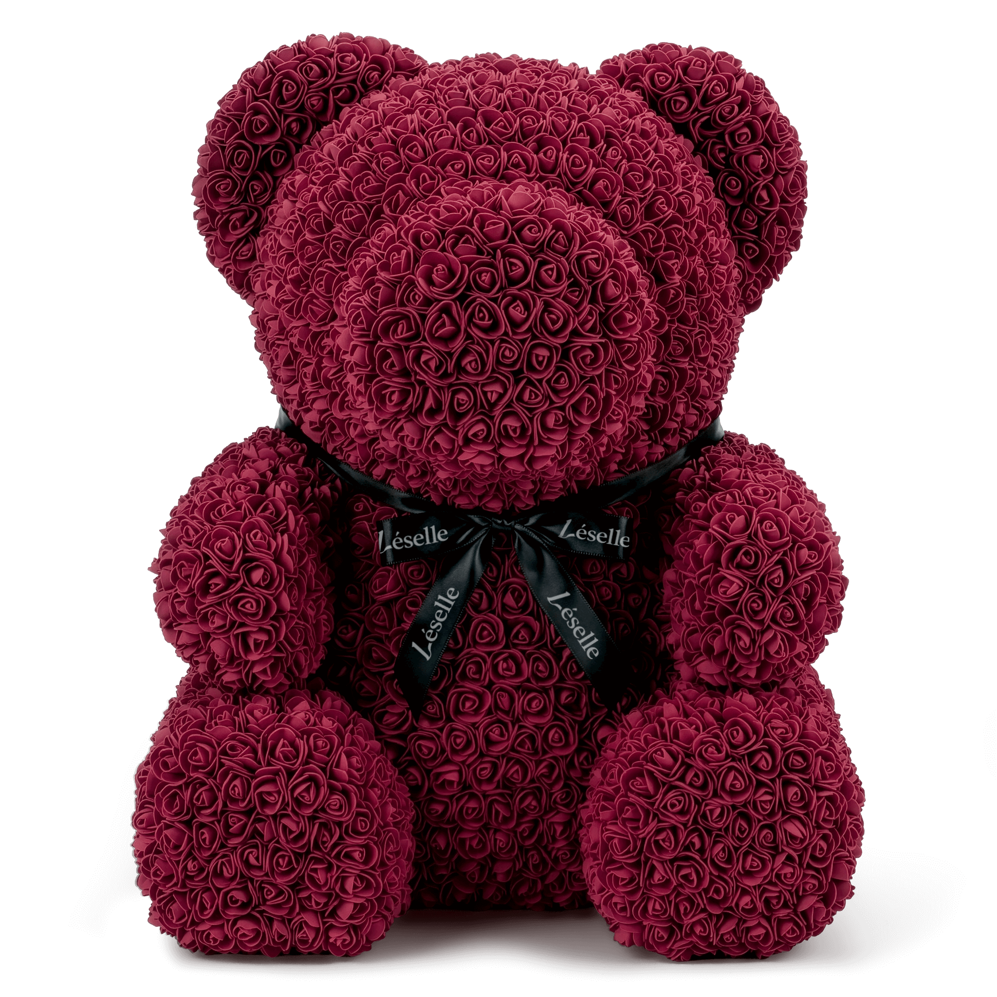 Giant Handmade Rose Bear - Burgundy