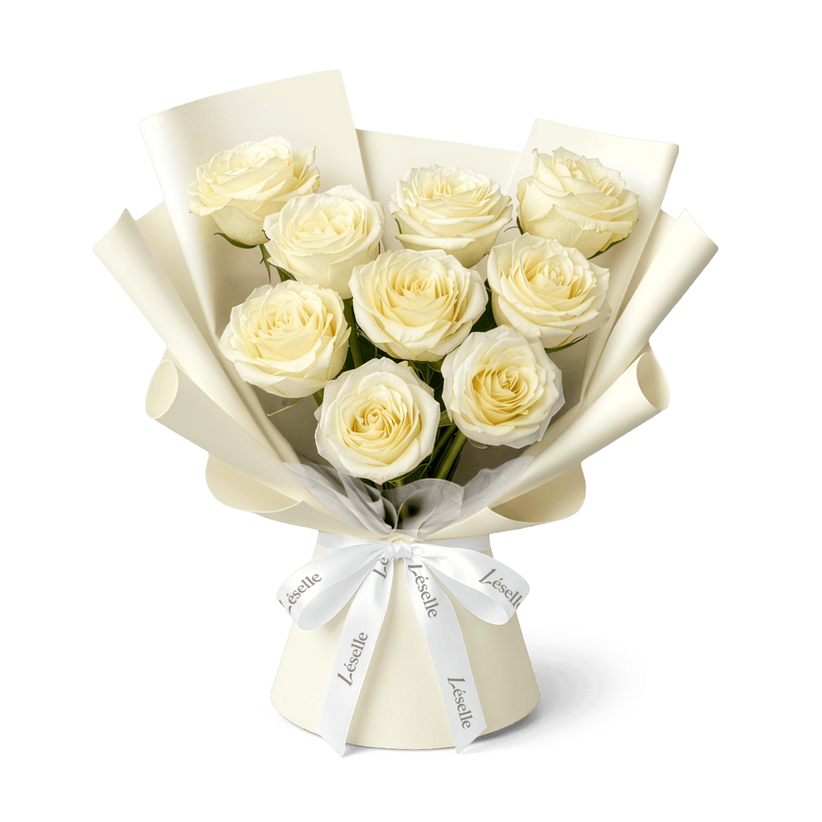 Premium Ecuadorian Cream White Rose Bouquet - Candlelight | Léselle