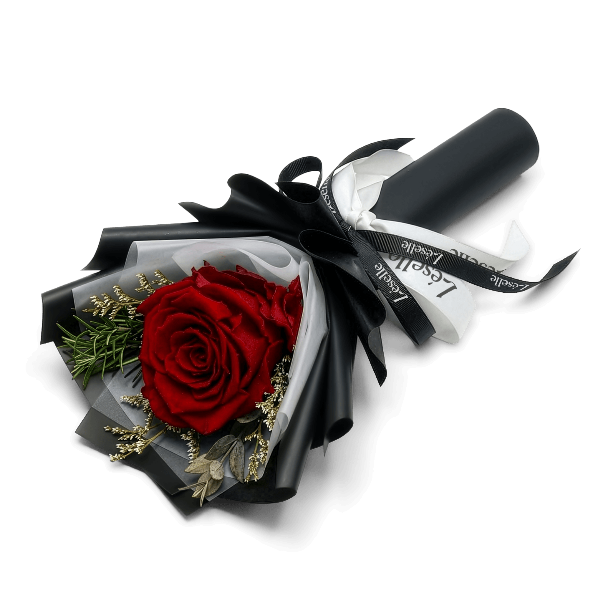 Preserved Rose Bundle - Classic Red (Black Wrapper)