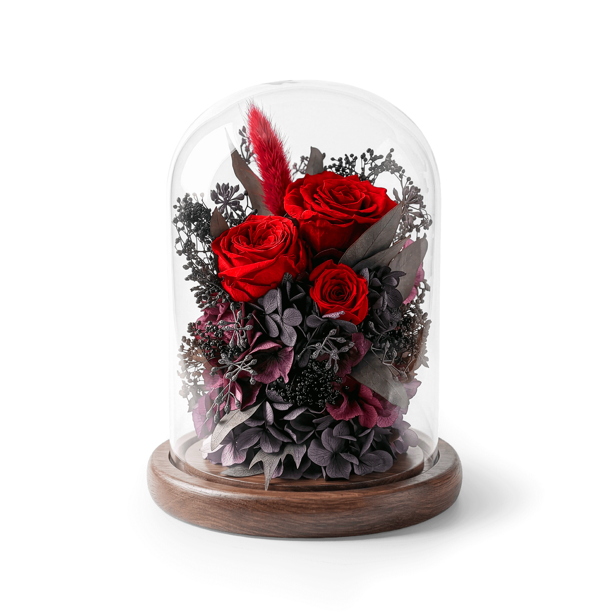 Preserved Rose Magical Bell Jar - Classic Red
