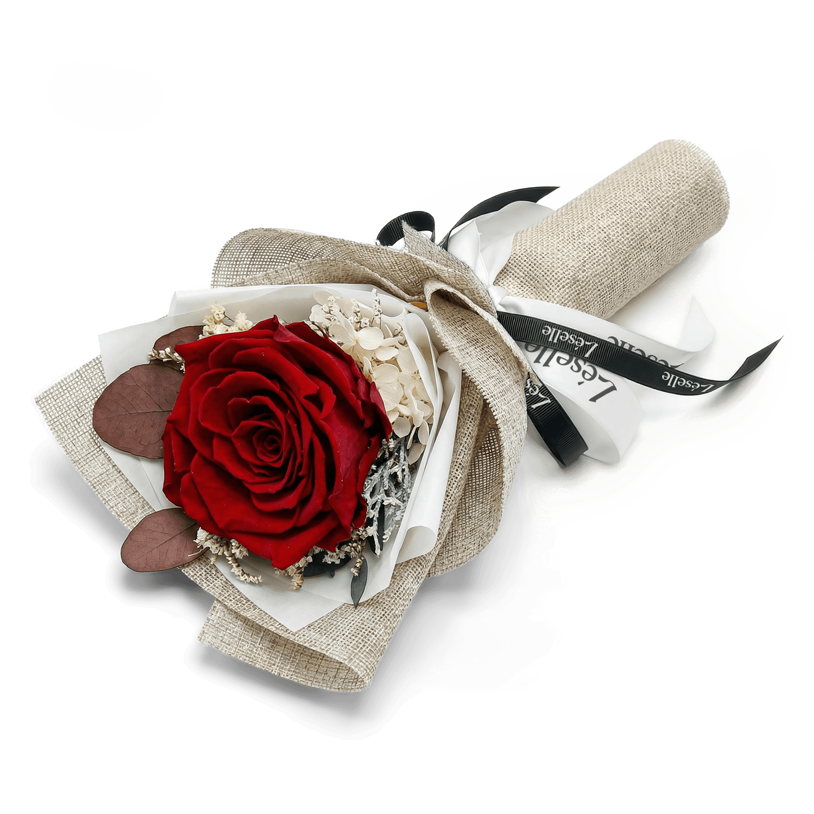 Preserved Rose Bundle - Classic Red (Beige Linen)
