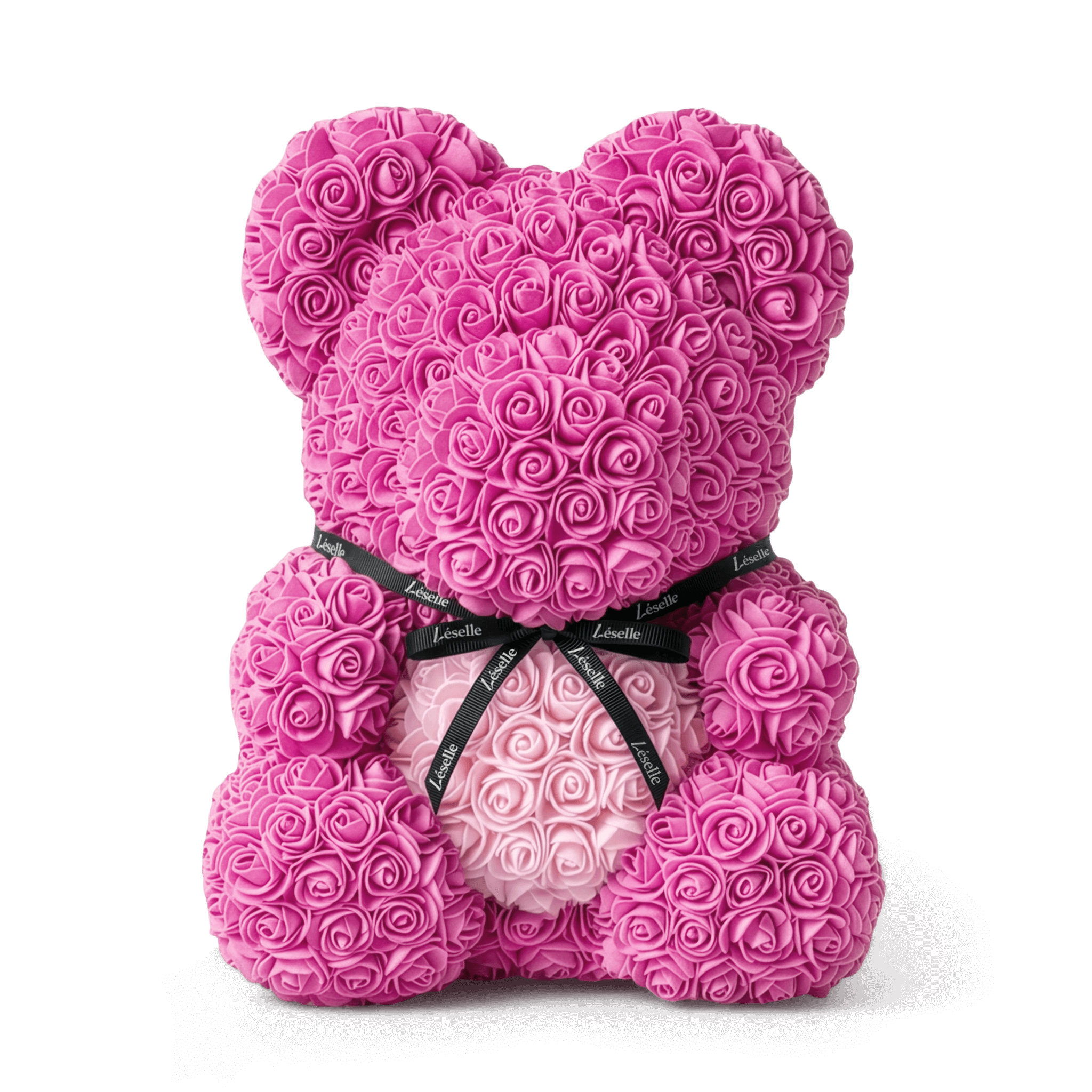 Handmade Rose Bear - Fuchsia Pink