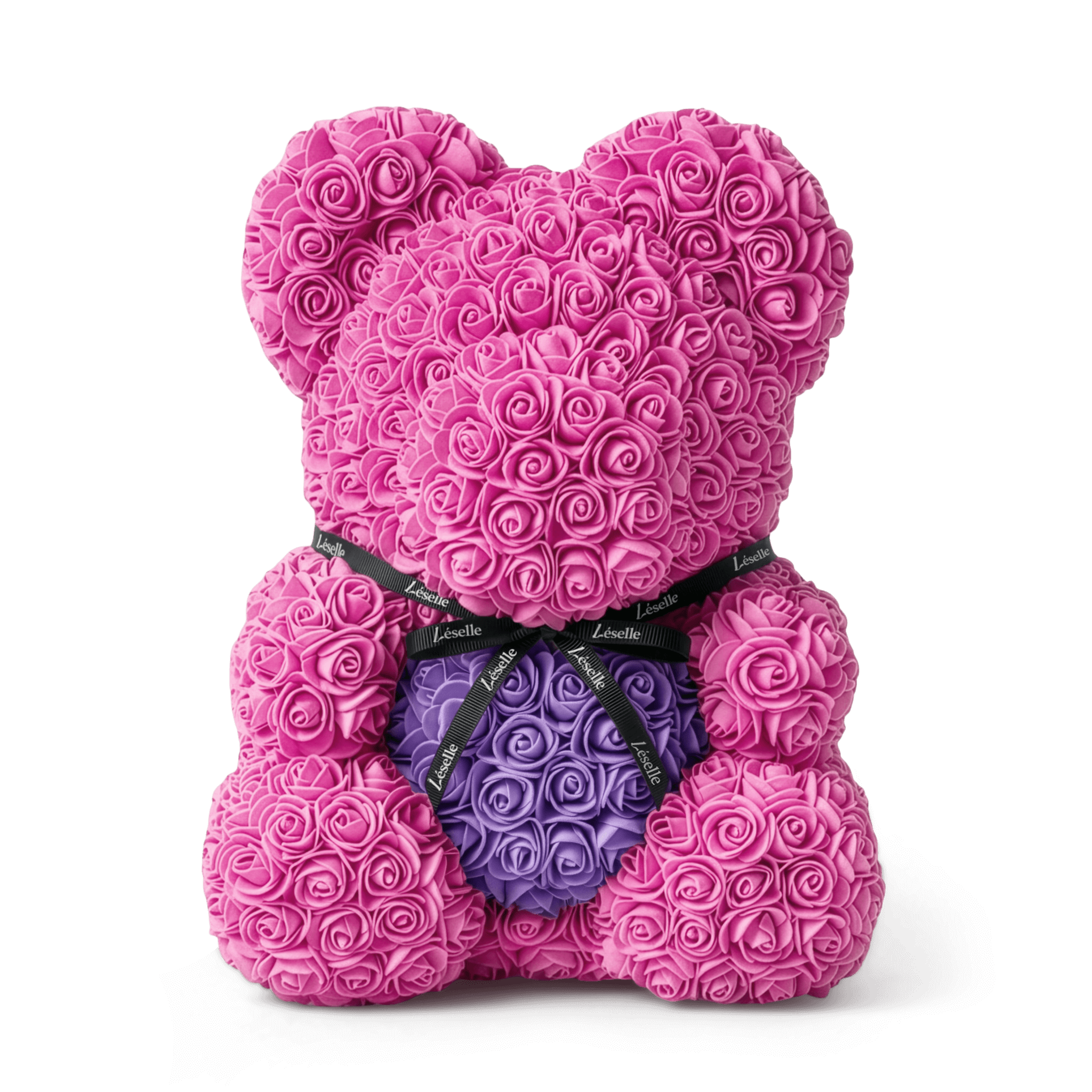 Handmade Rose Bear - Fuchsia Pink