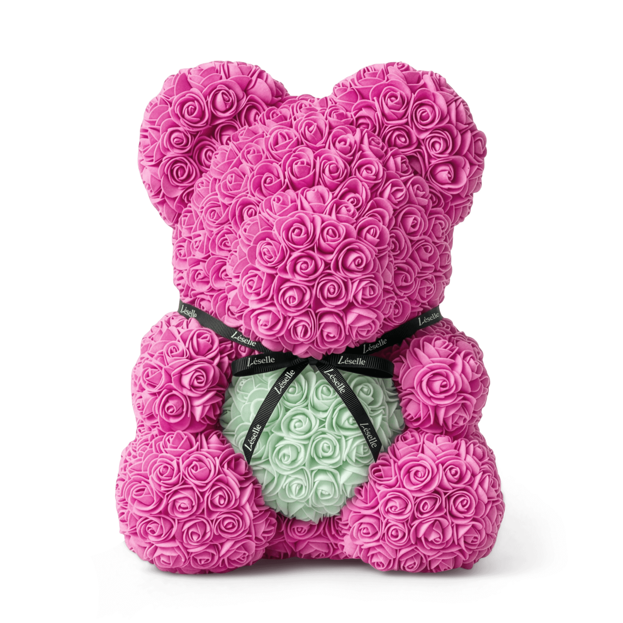 Handmade Rose Bear - Fuchsia Pink
