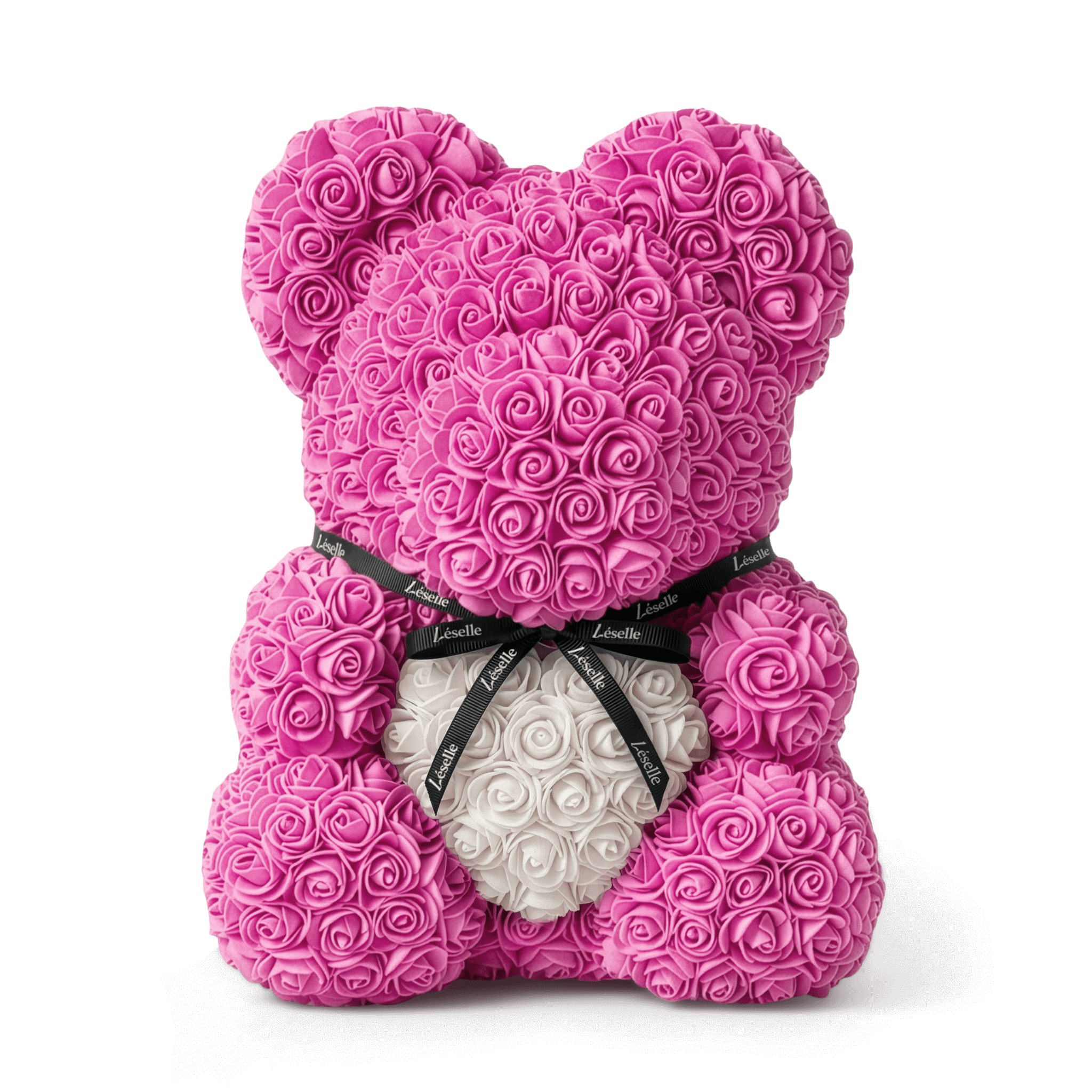 Handmade Rose Bear - Fuchsia Pink