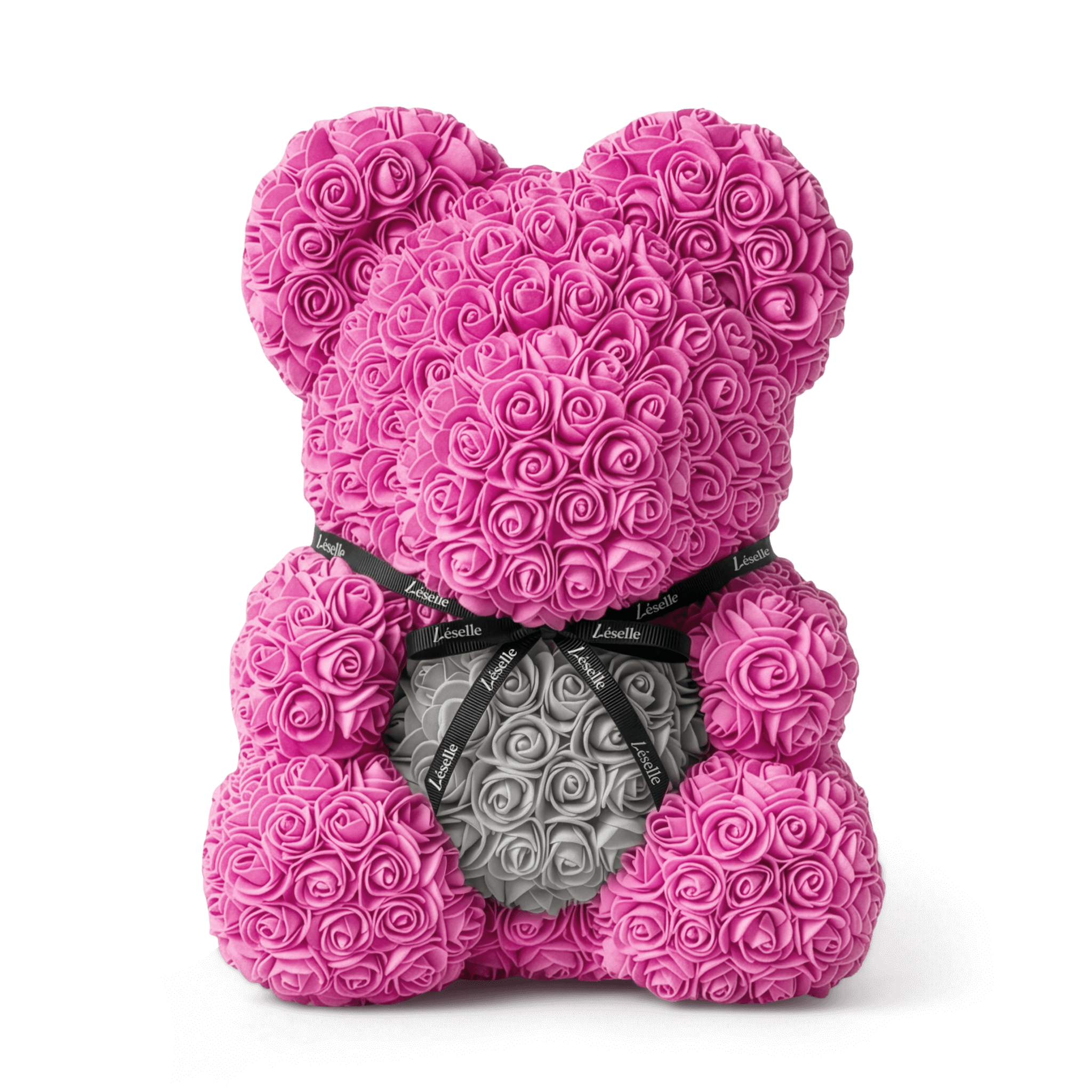 Handmade Rose Bear - Fuchsia Pink