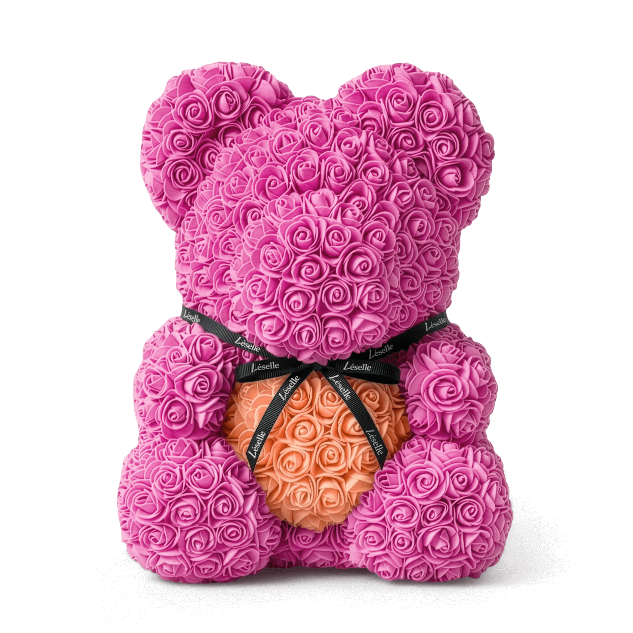 Handmade Rose Bear - Fuchsia Pink