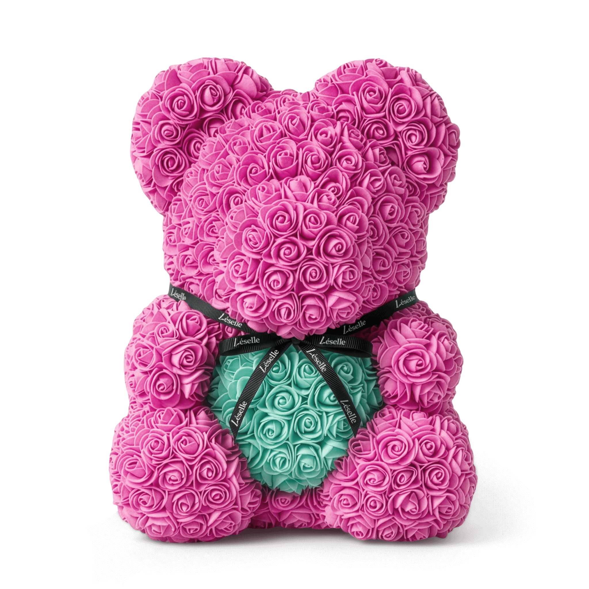 Handmade Rose Bear - Fuchsia Pink