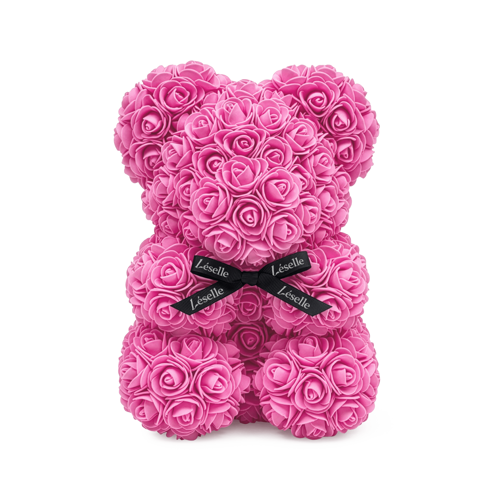 Mini Handmade Rose Bear - Fuchsia Pink