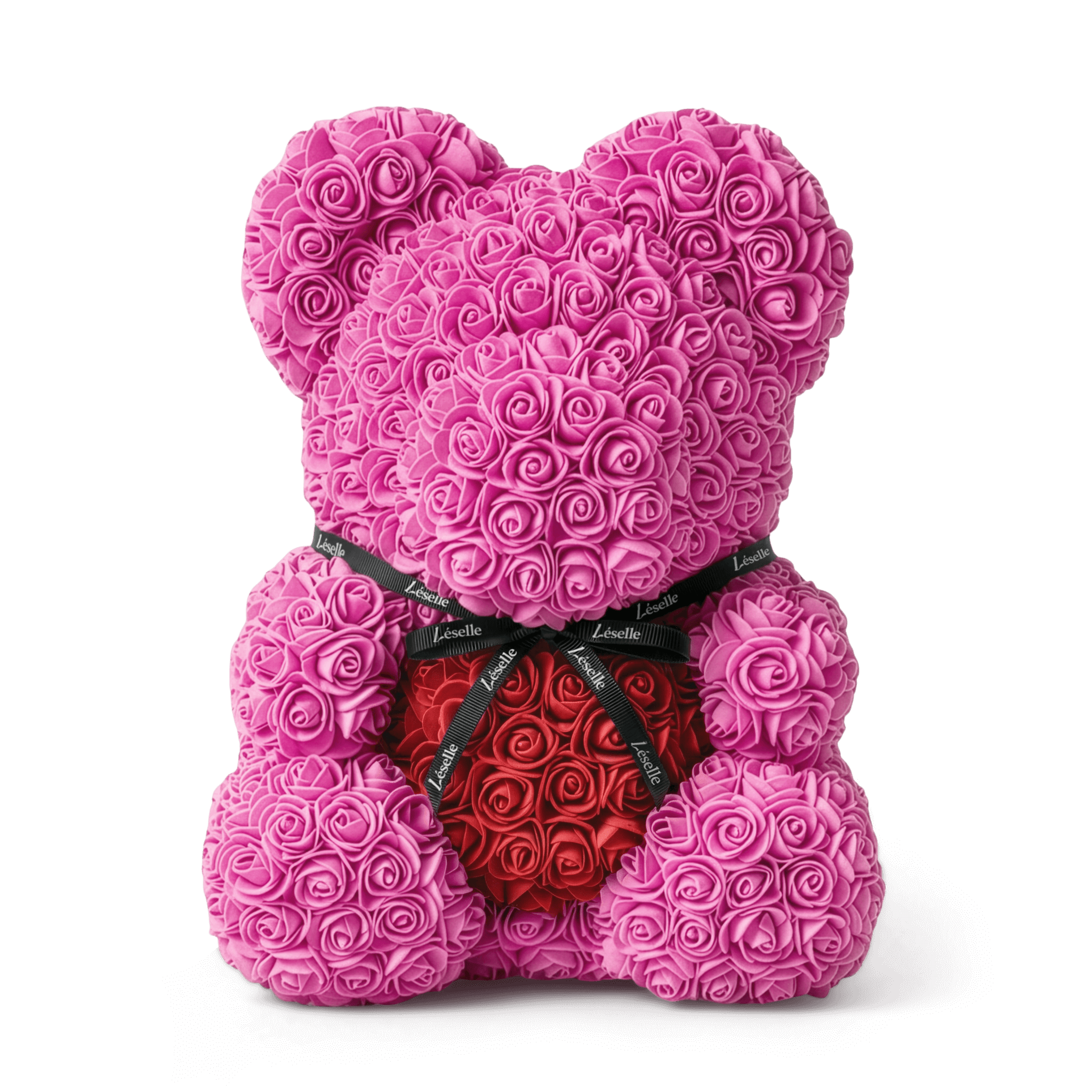 Handmade Rose Bear - Fuchsia Pink