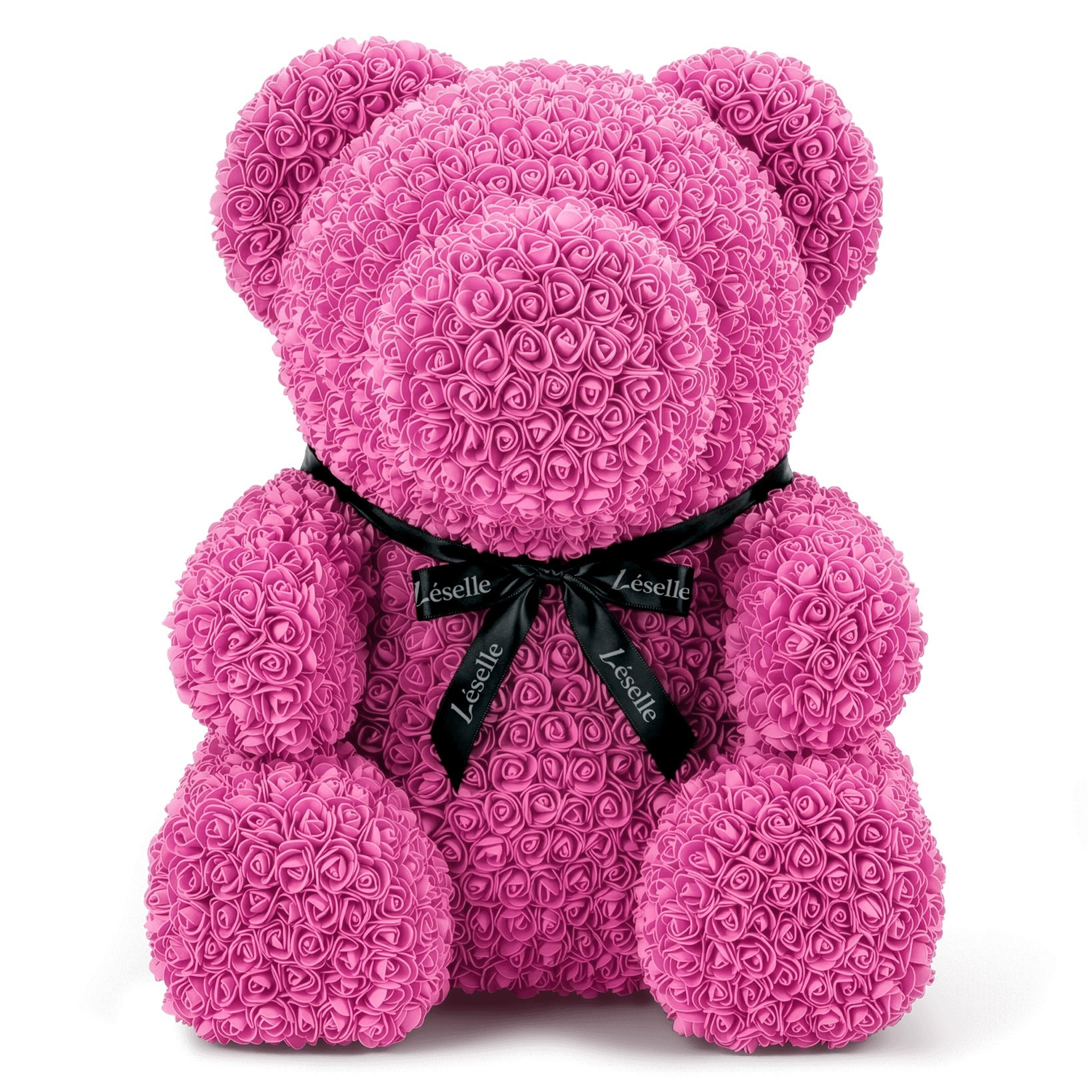 Giant Handmade Rose Bear - Fuchsia Pink