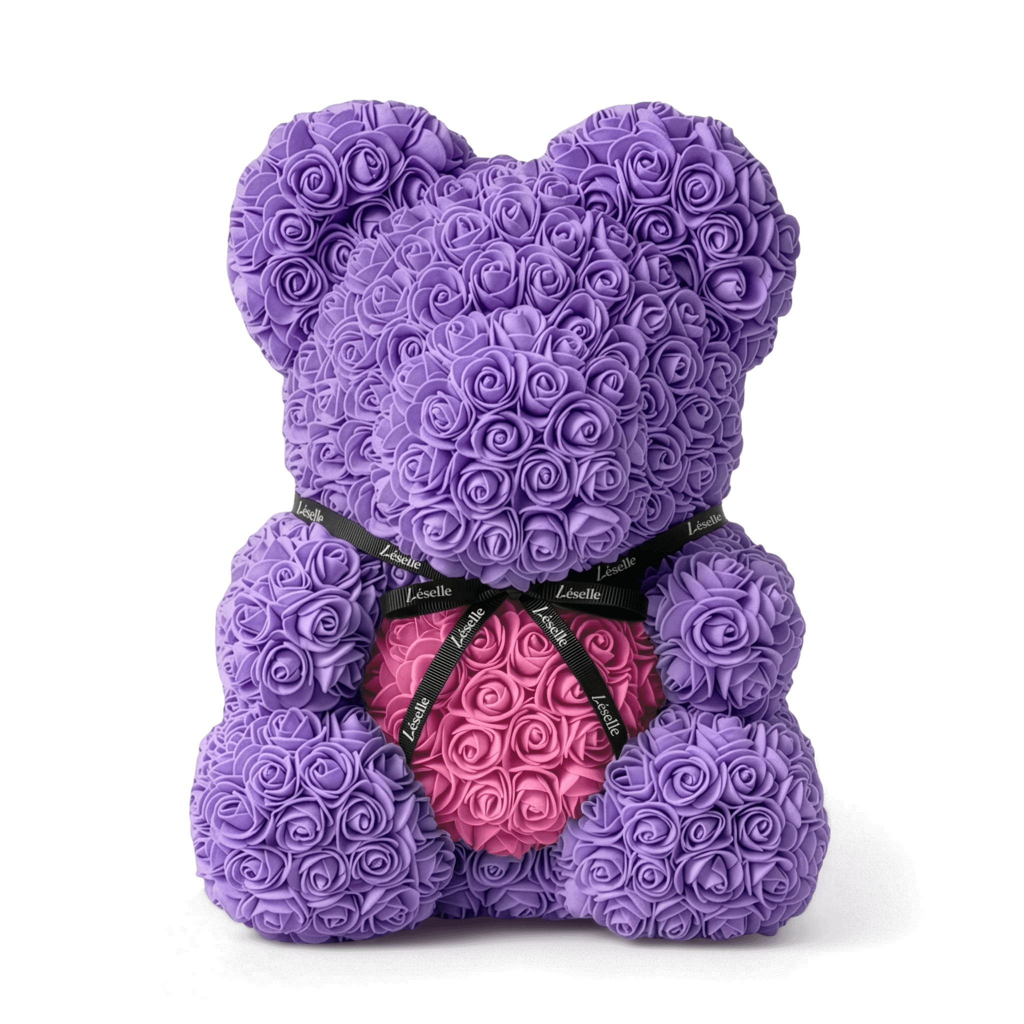 Handmade Rose Bear - Lavender