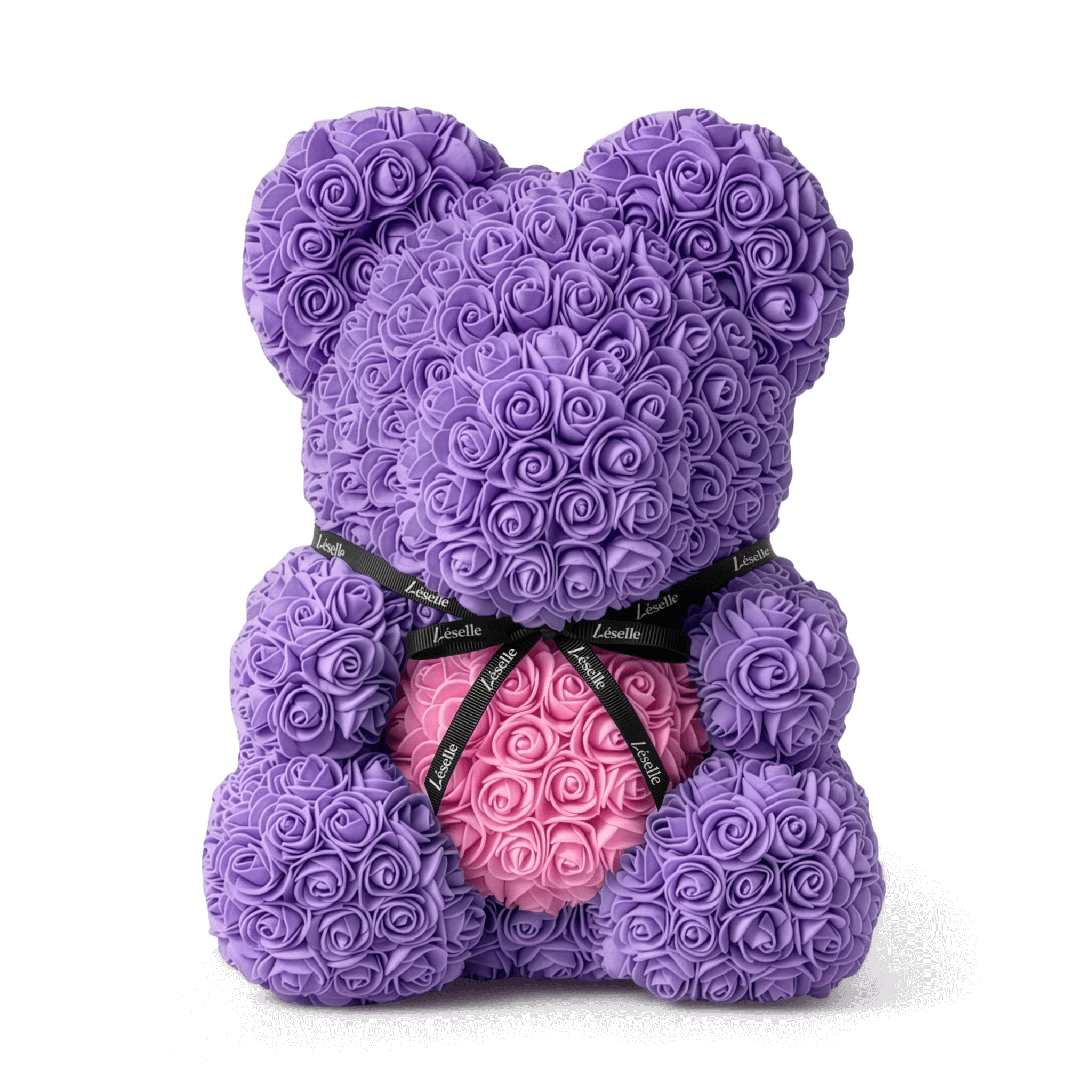 Handmade Rose Bear - Lavender