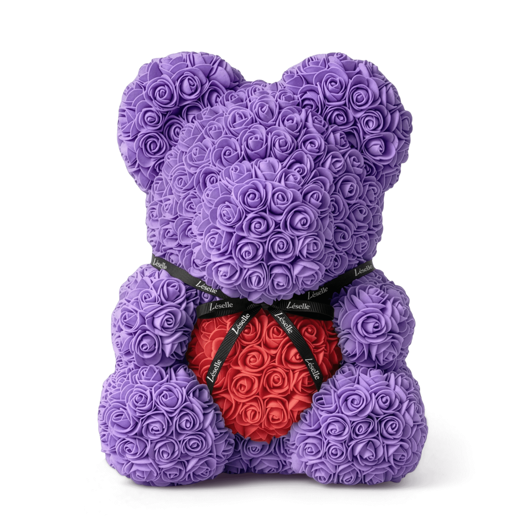 Handmade Rose Bear - Lavender
