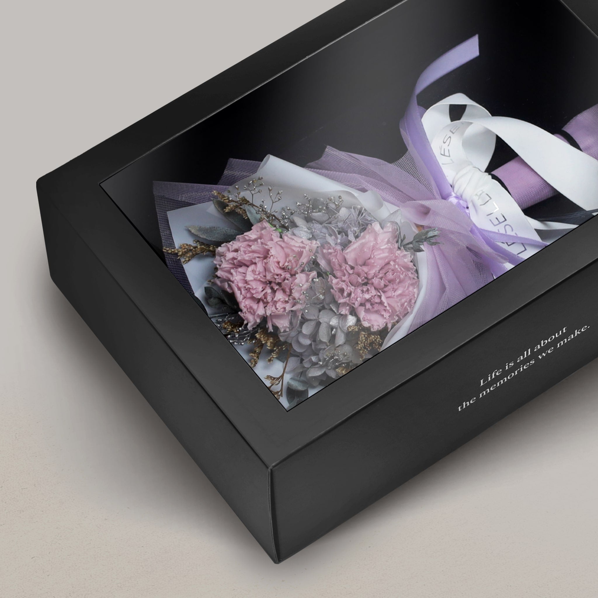 Misty Purple Duo Preserved Carnation Bouquet