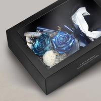 Mini Preserved Rose Bouquet - Metallic Blue