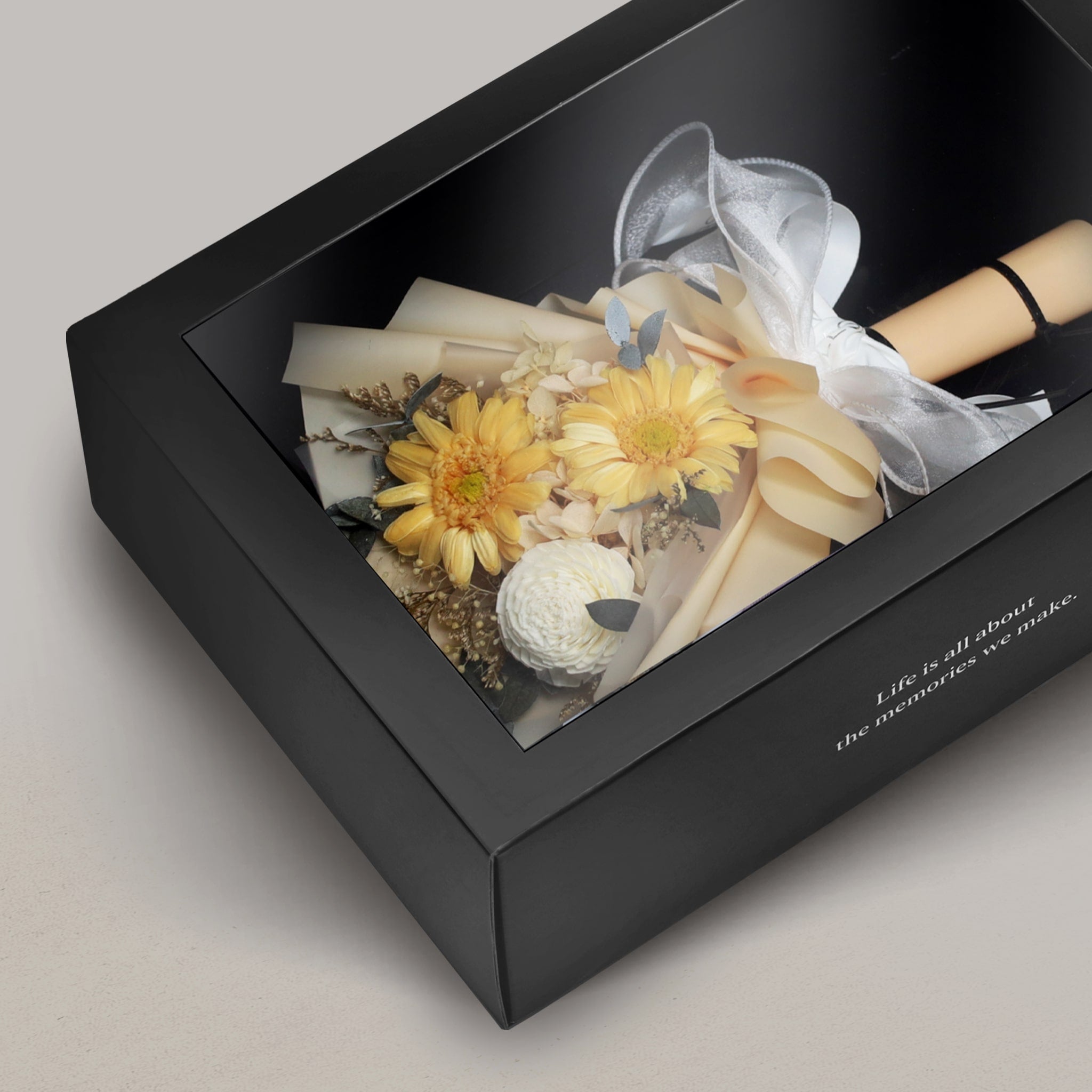 Sunlit Apricot Duo Preserved Gerbera Bouquet