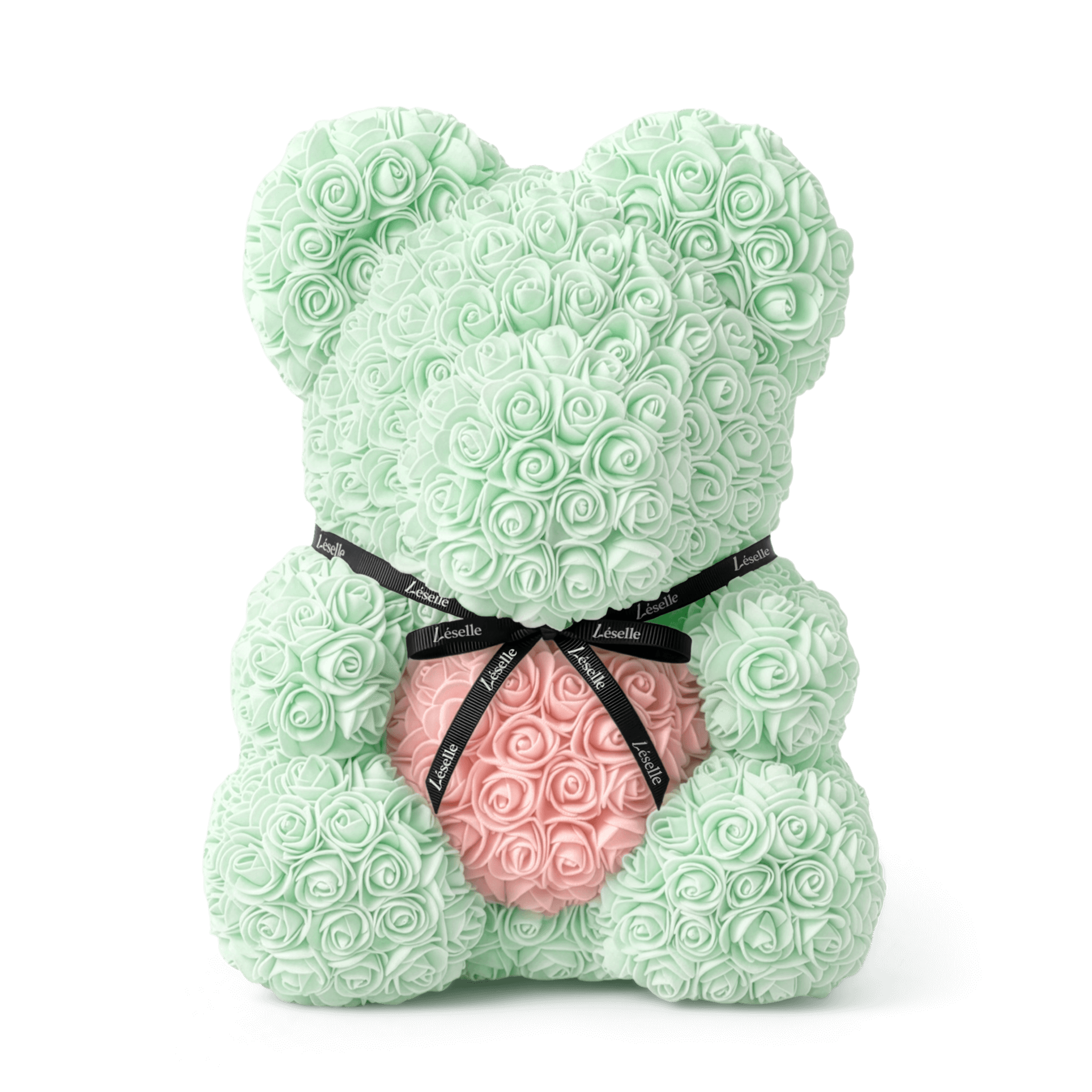 Handmade Rose Bear - Mint Green