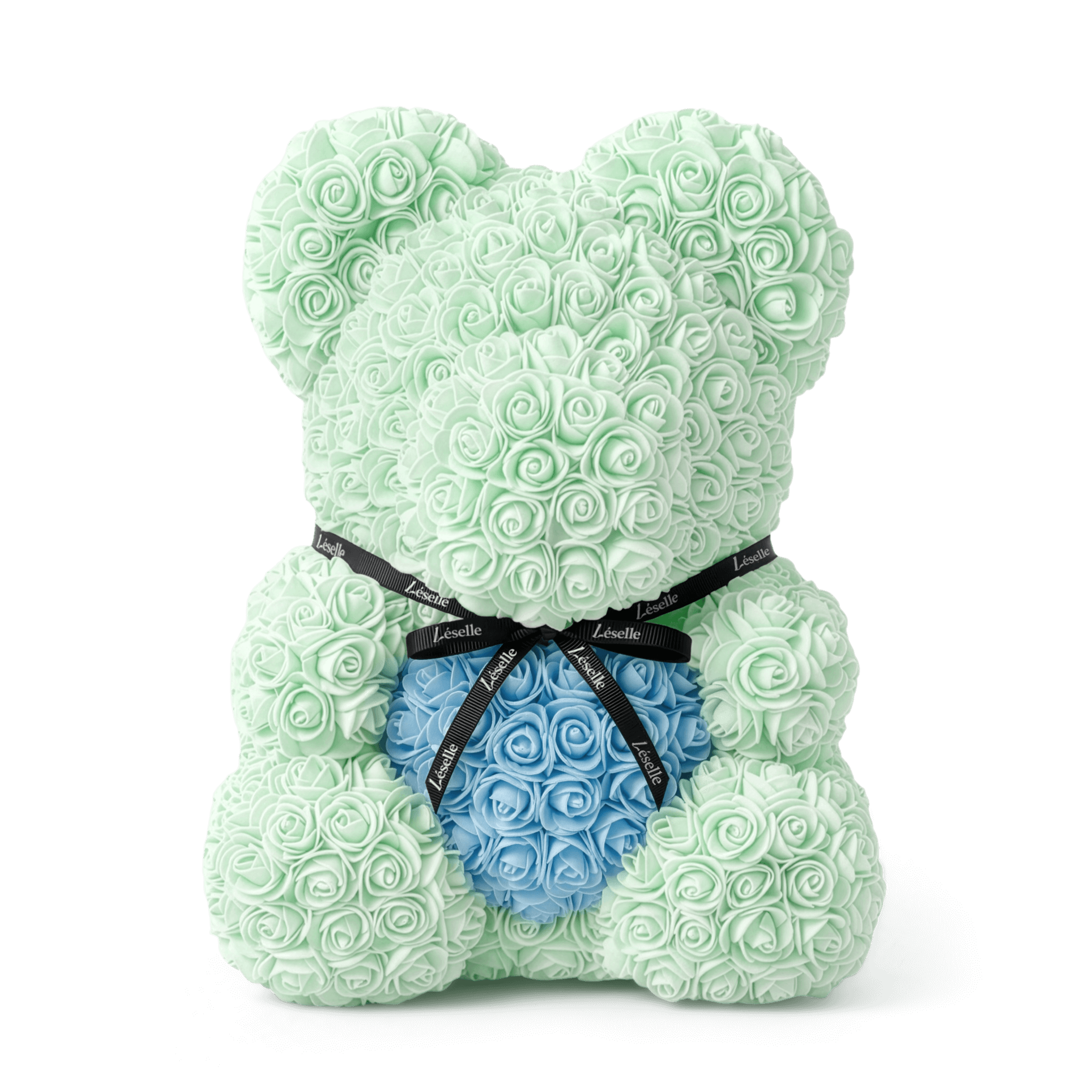 Handmade Rose Bear - Mint Green