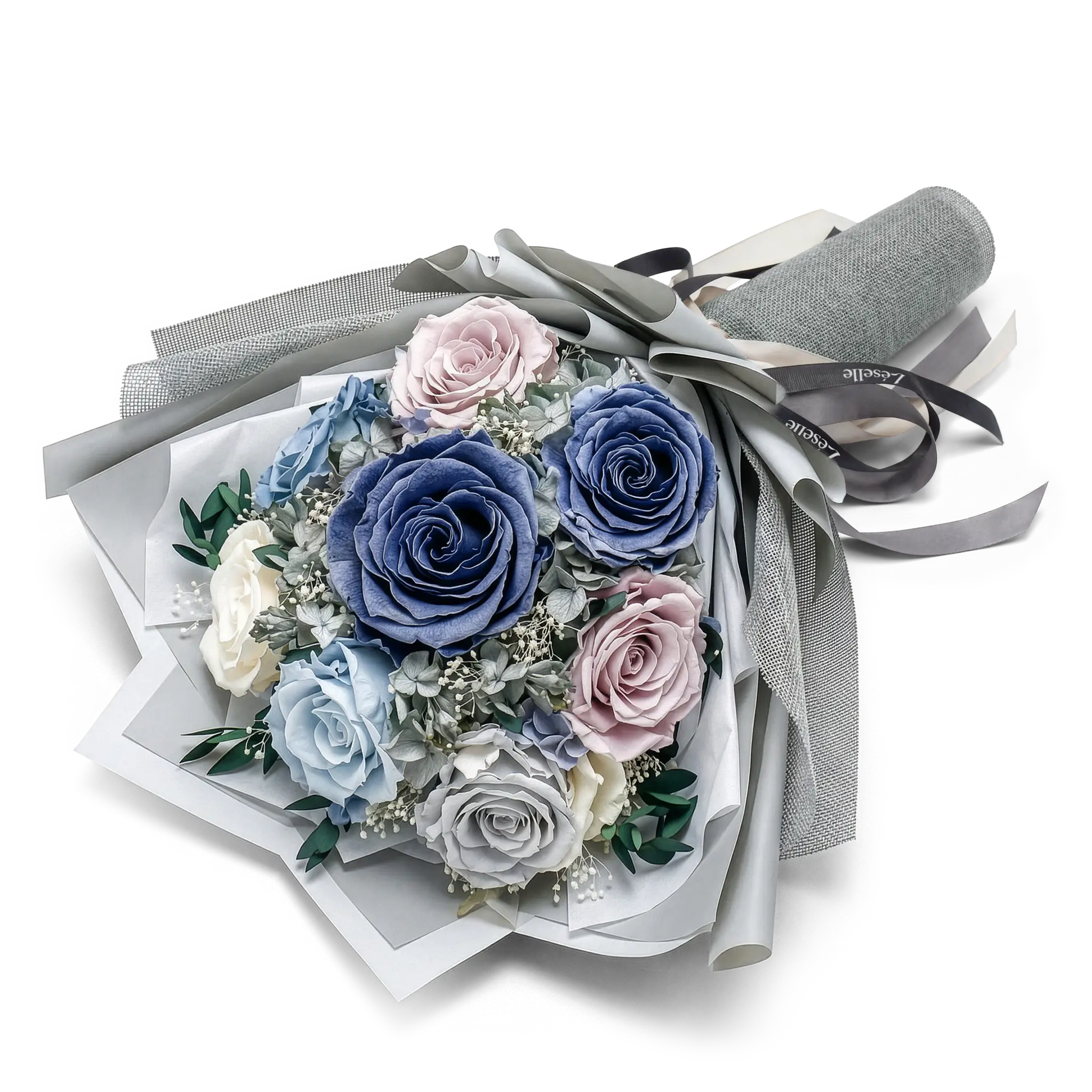 Preserved Flower Bouquet - Morandi Grey Roses