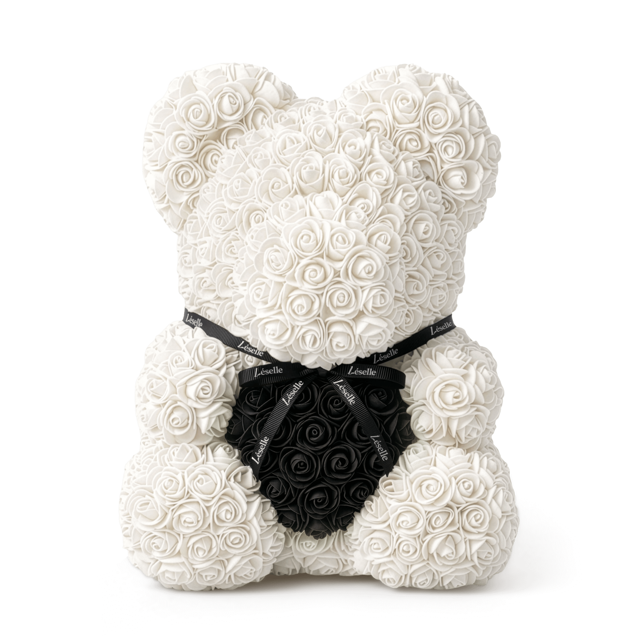 Handmade Rose Bear - Pearl White