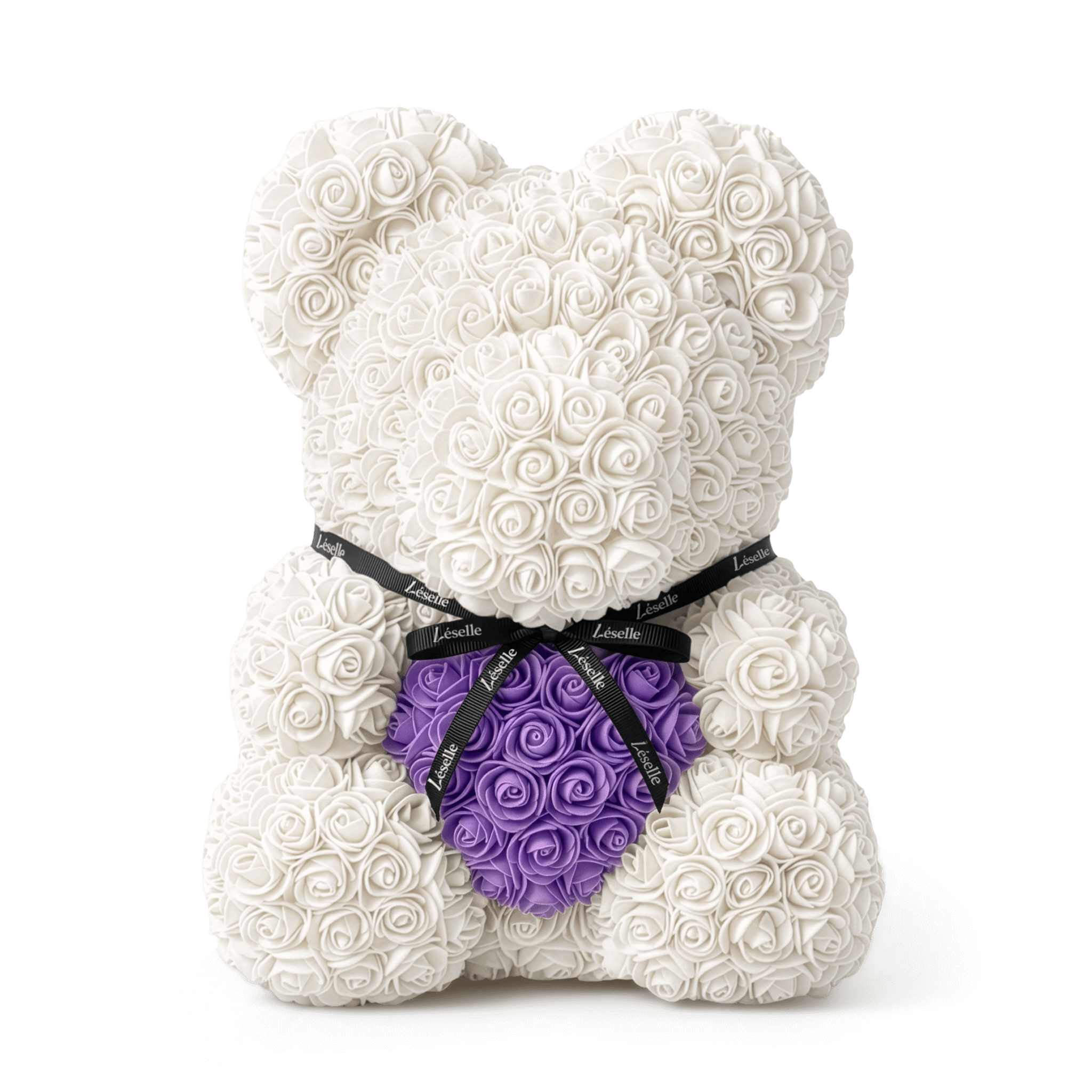 Handmade Rose Bear - Pearl White