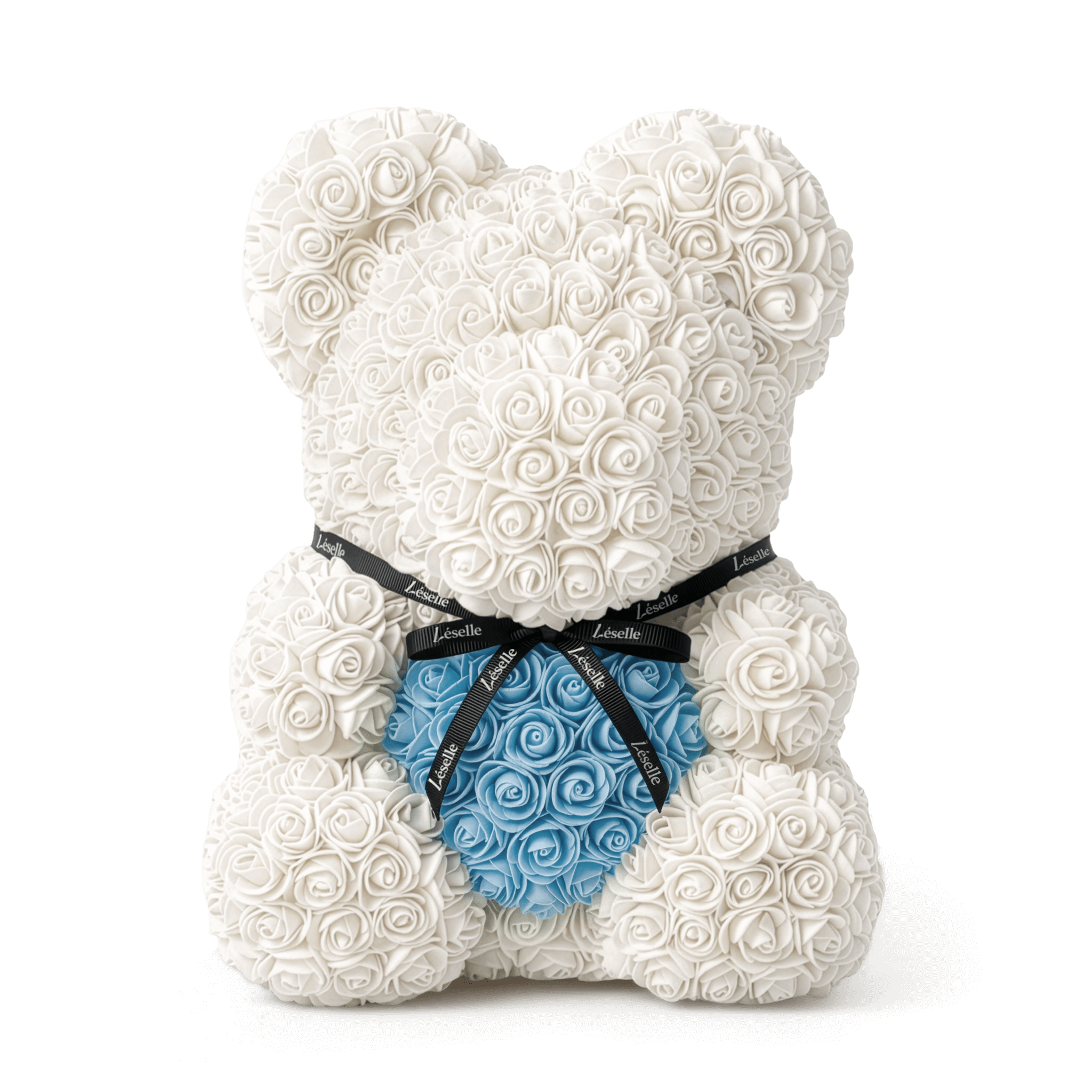 Handmade Rose Bear - Pearl White