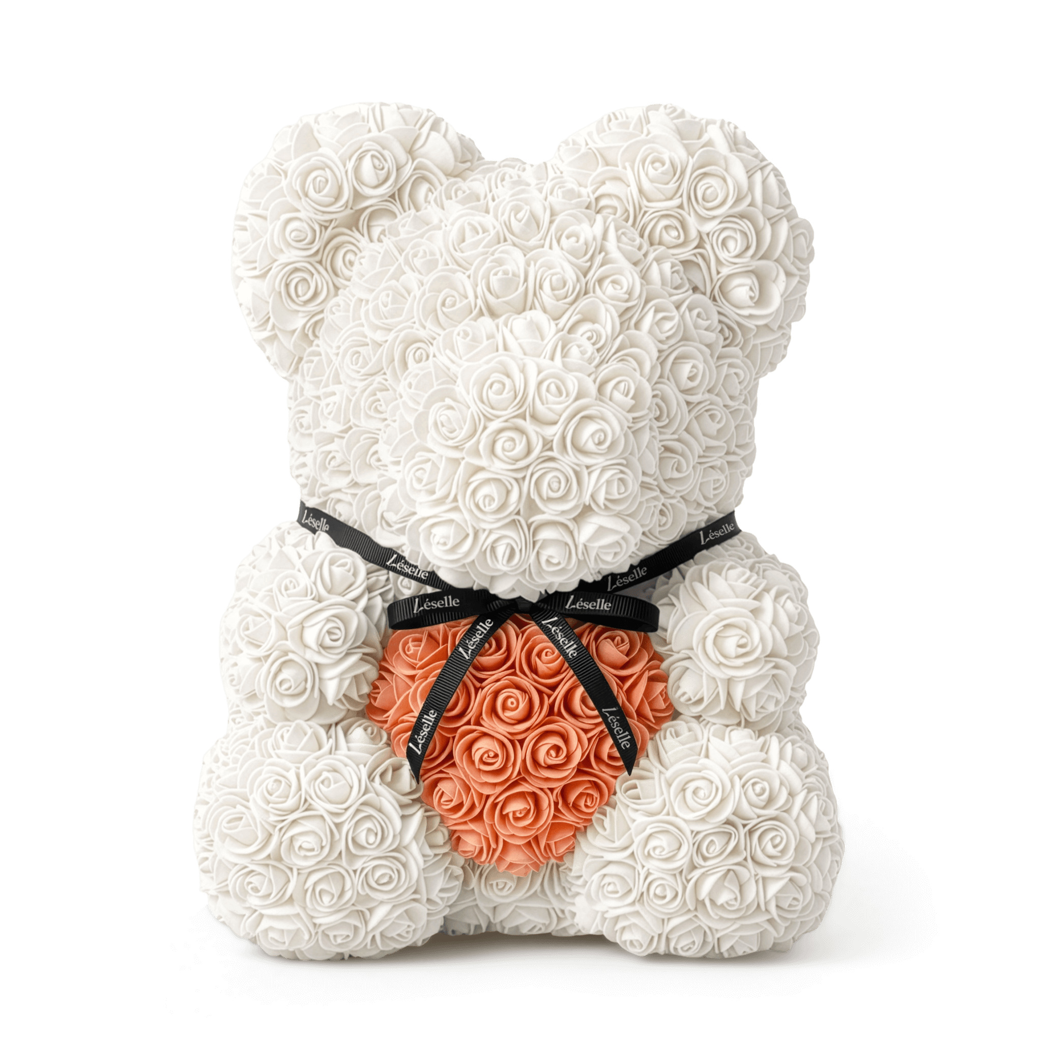 Handmade Rose Bear - Pearl White
