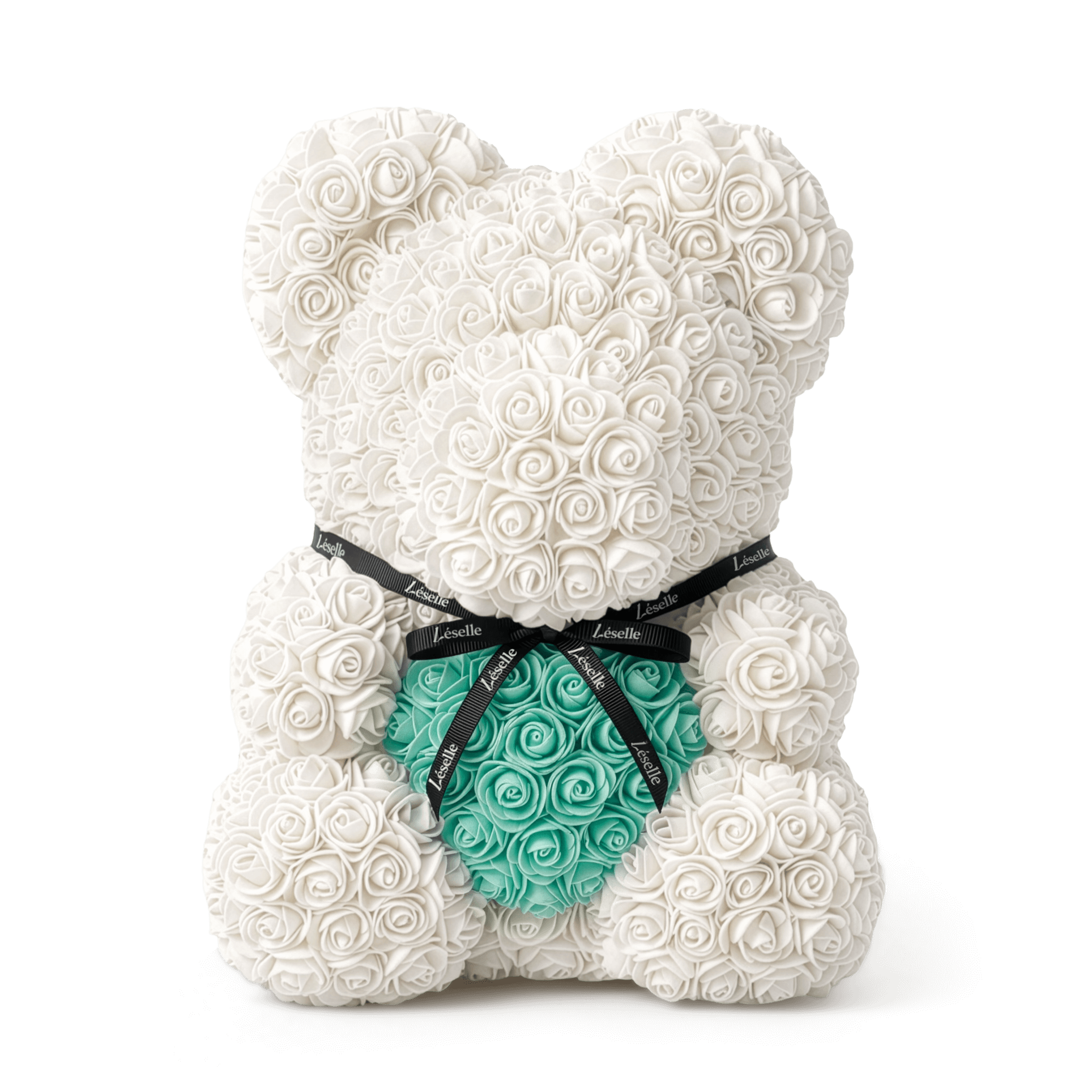Handmade Rose Bear - Pearl White