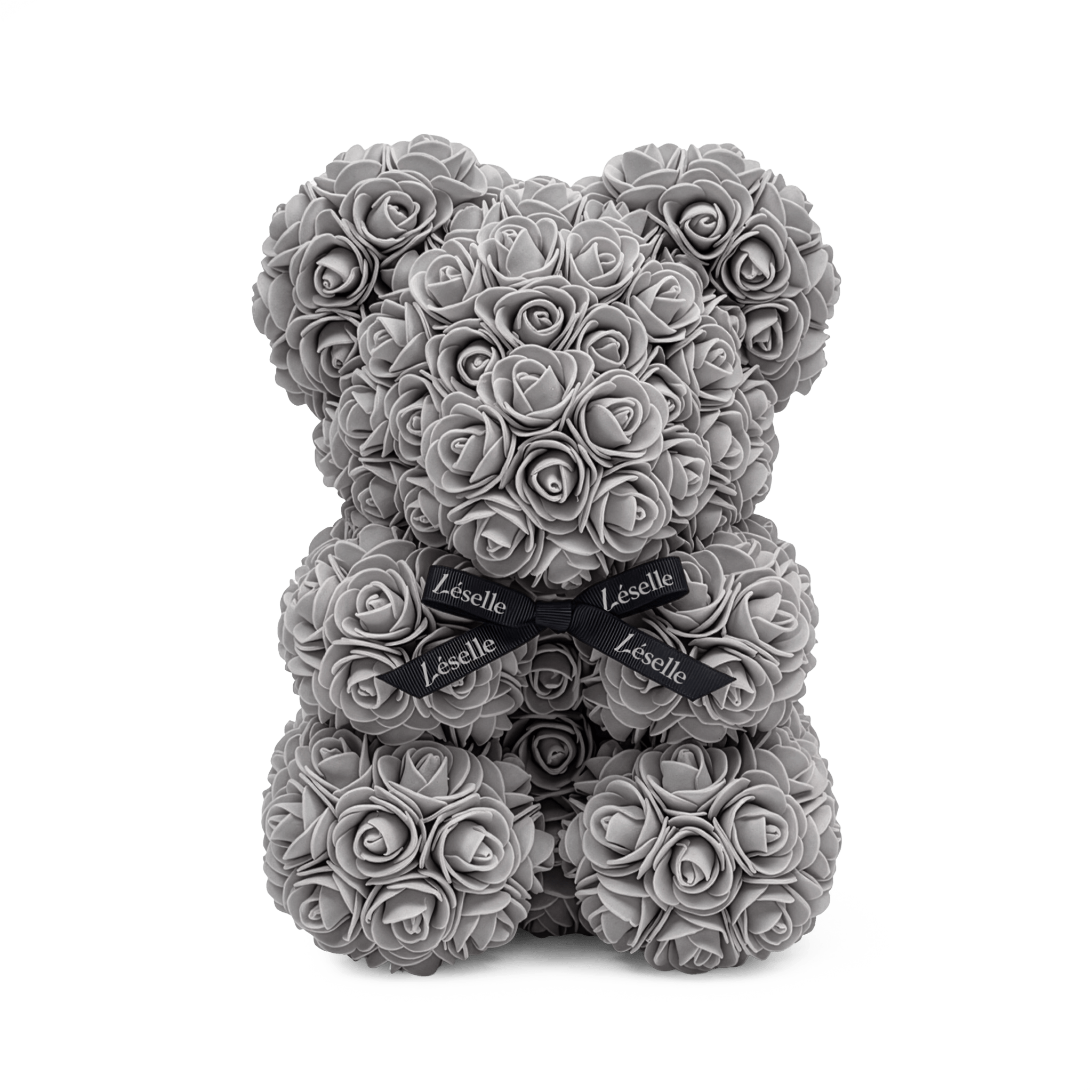 Mini Handmade Rose Bear - Platinum Grey