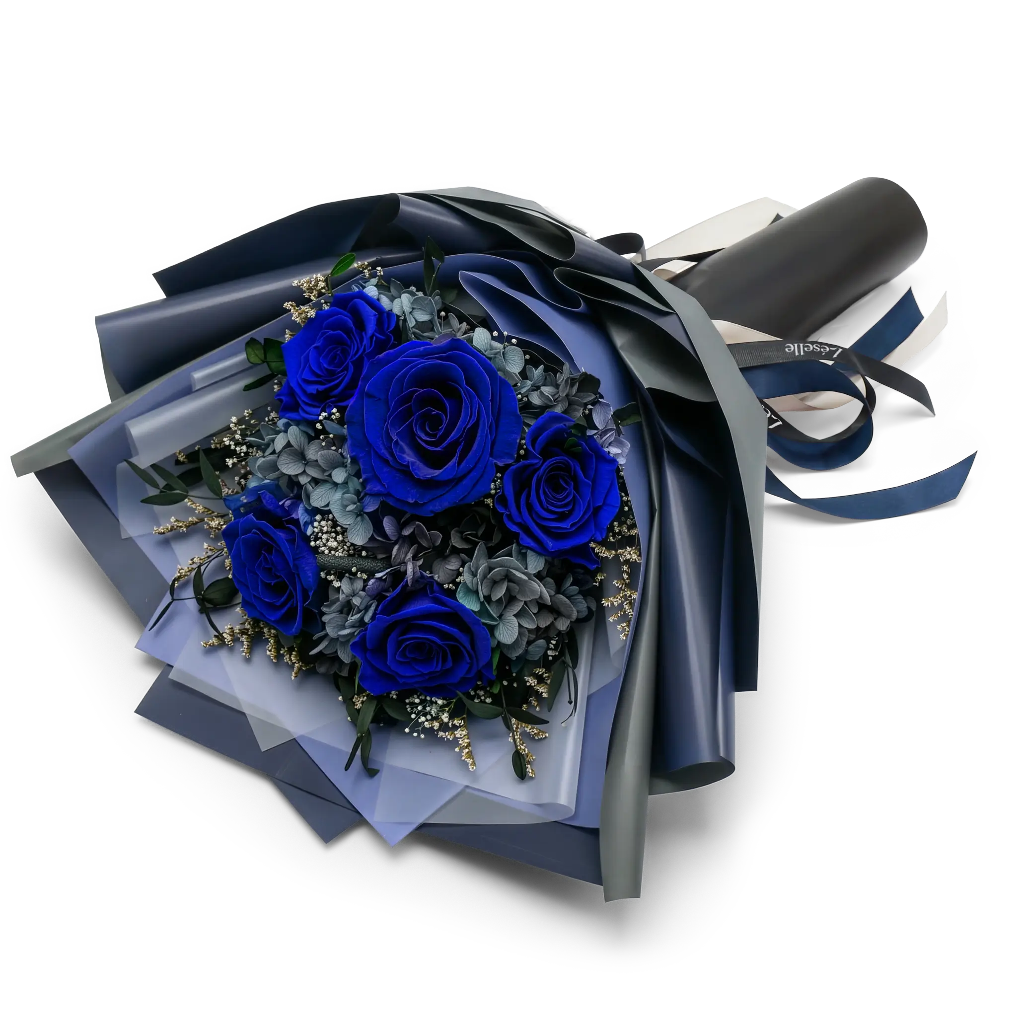 Preserved Flower Bouquet - Royal Blue Roses