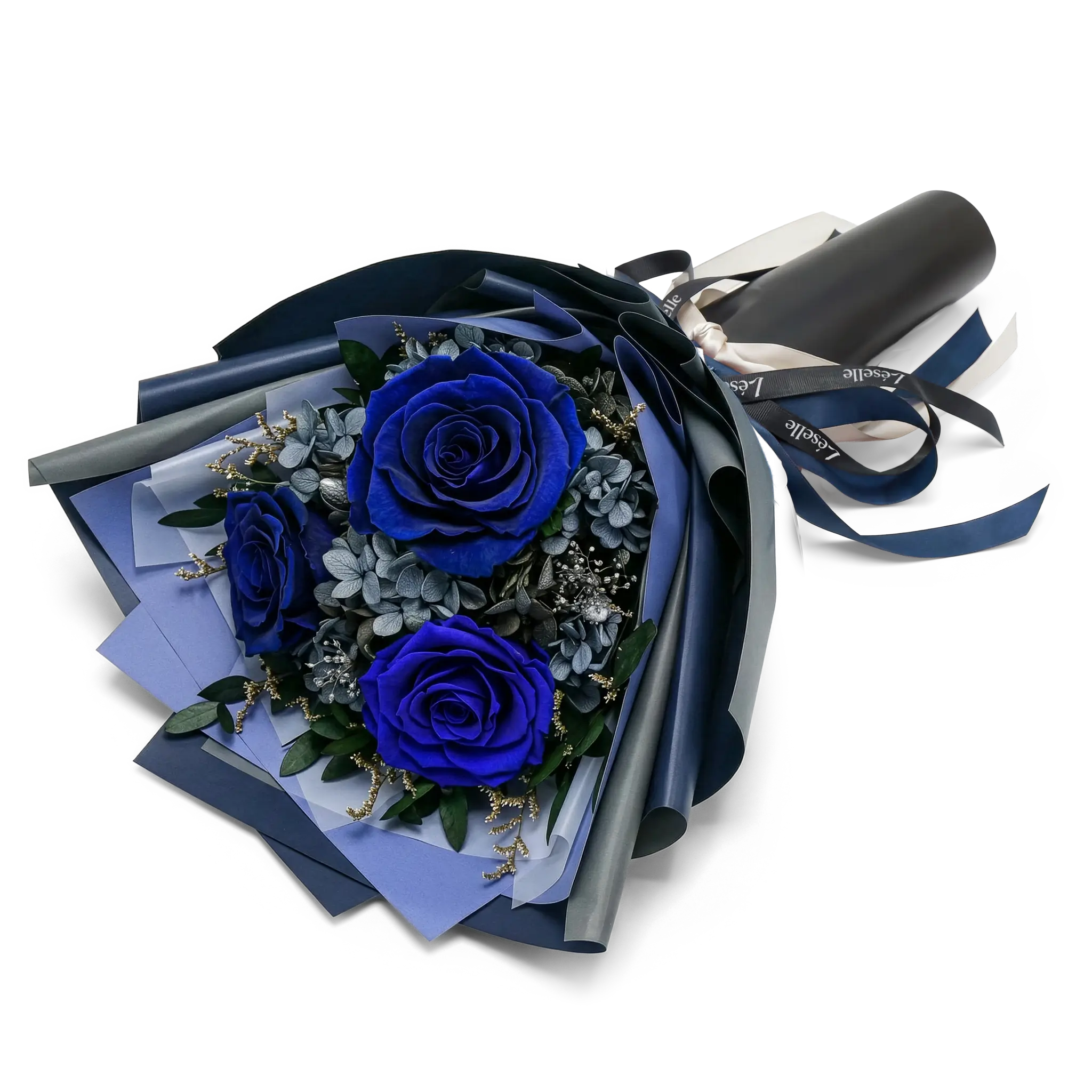 Preserved Flower Bouquet - Royal Blue Roses