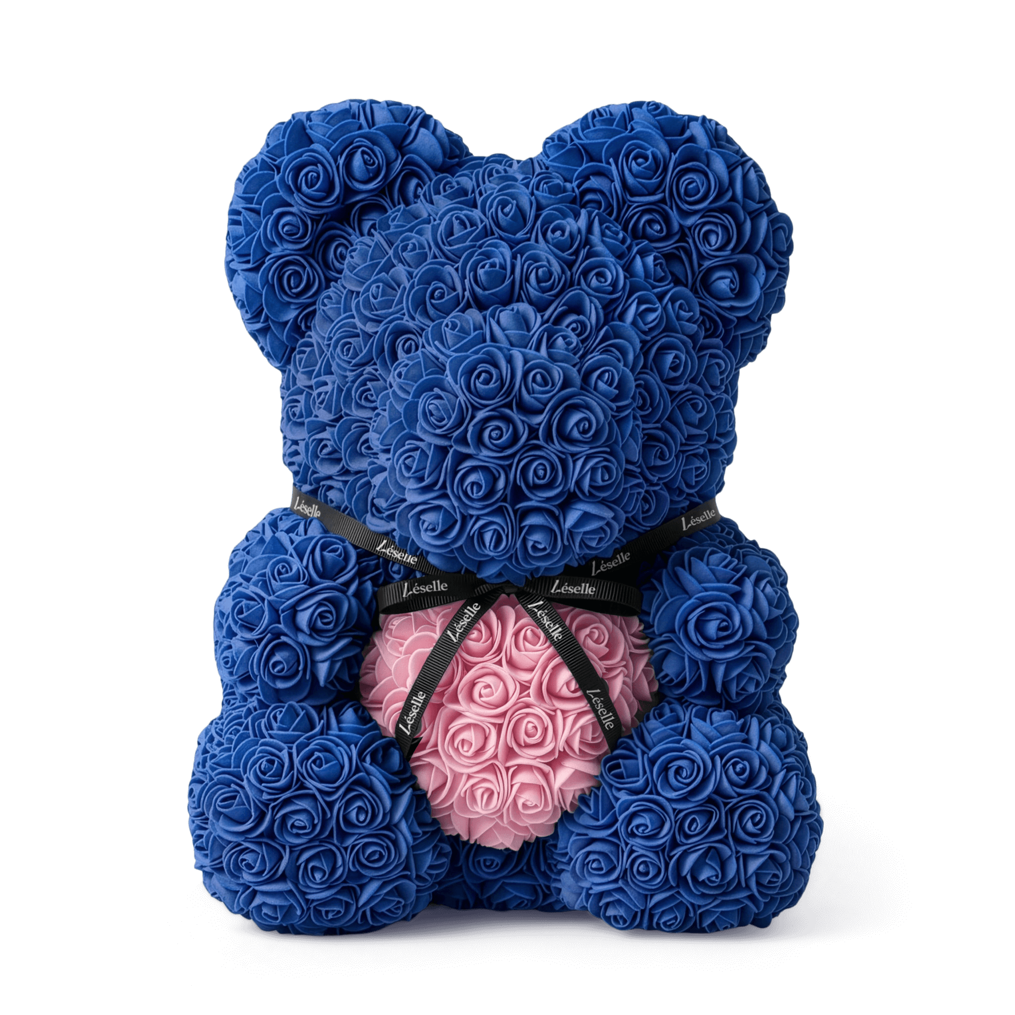 Handmade Rose Bear - Royal Blue