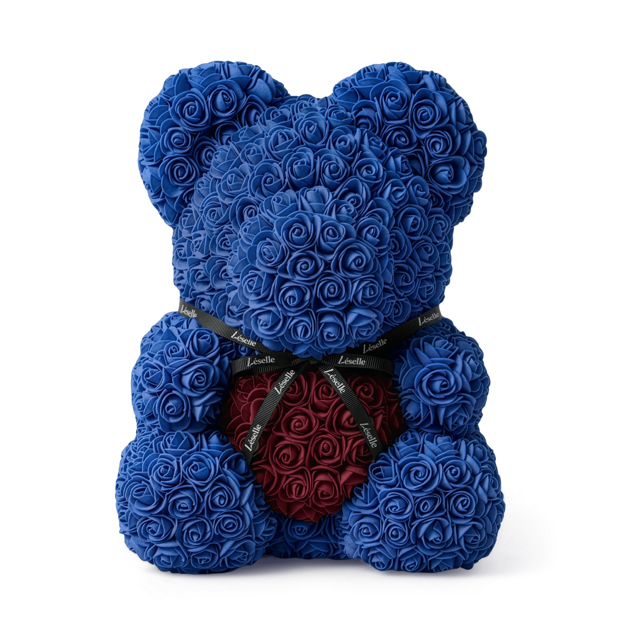 Handmade Rose Bear - Royal Blue
