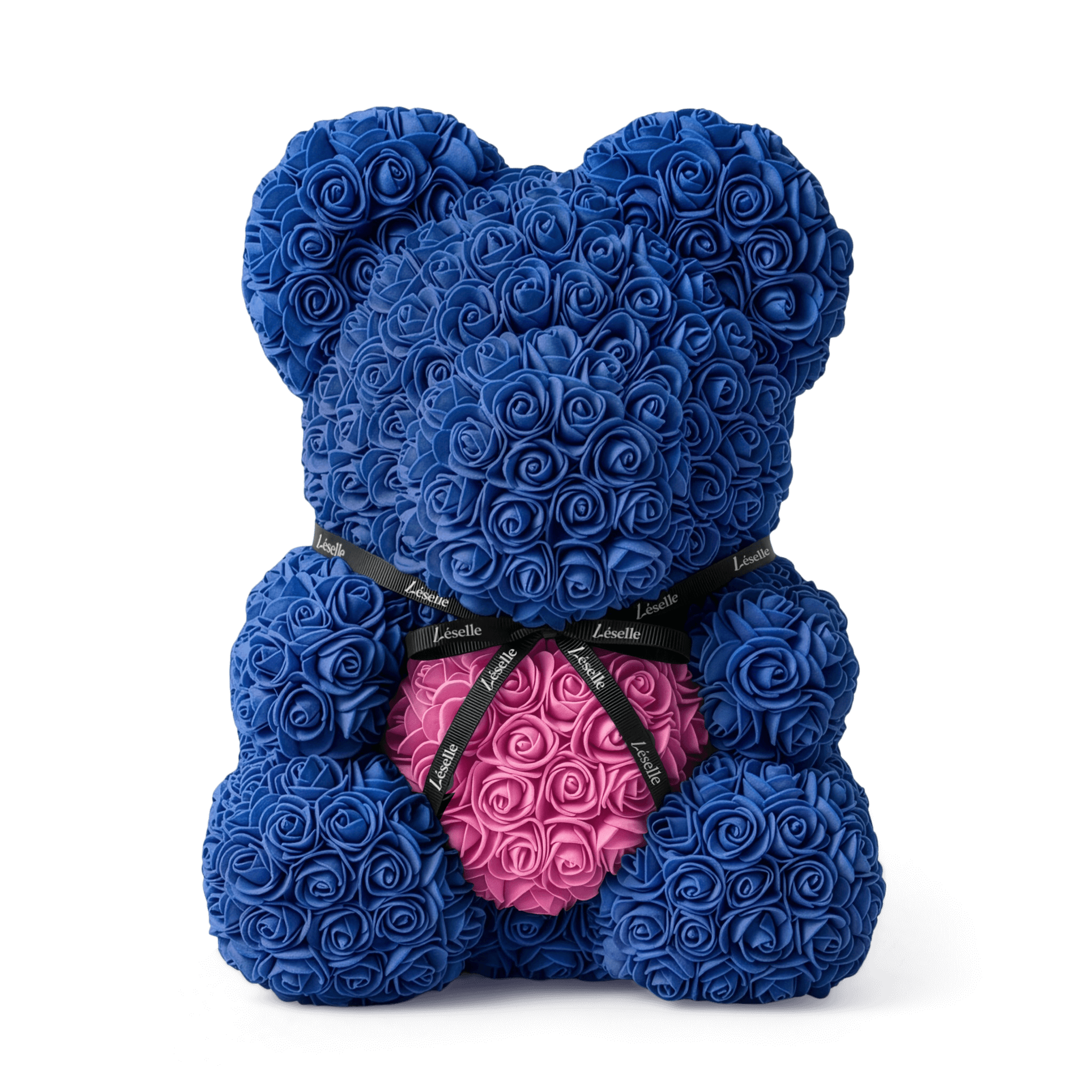 Handmade Rose Bear - Royal Blue
