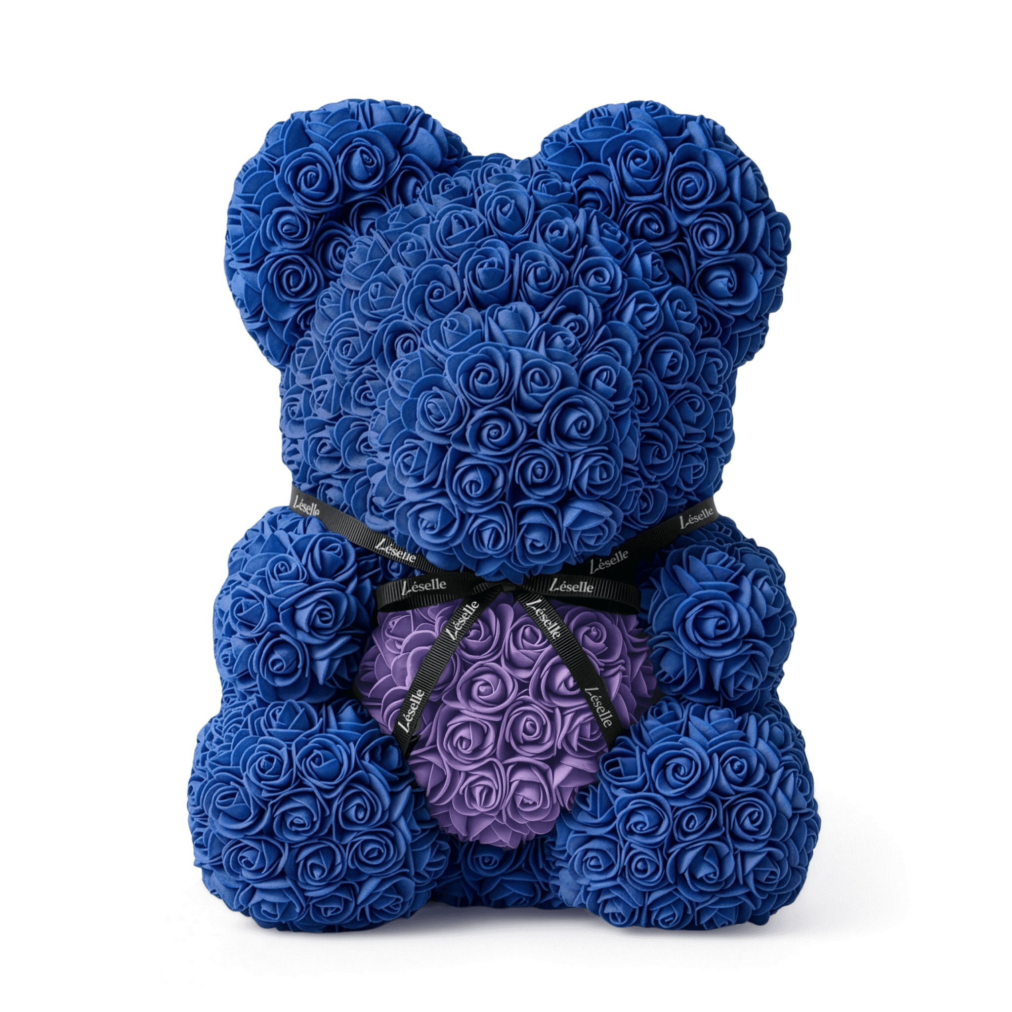 Handmade Rose Bear - Royal Blue