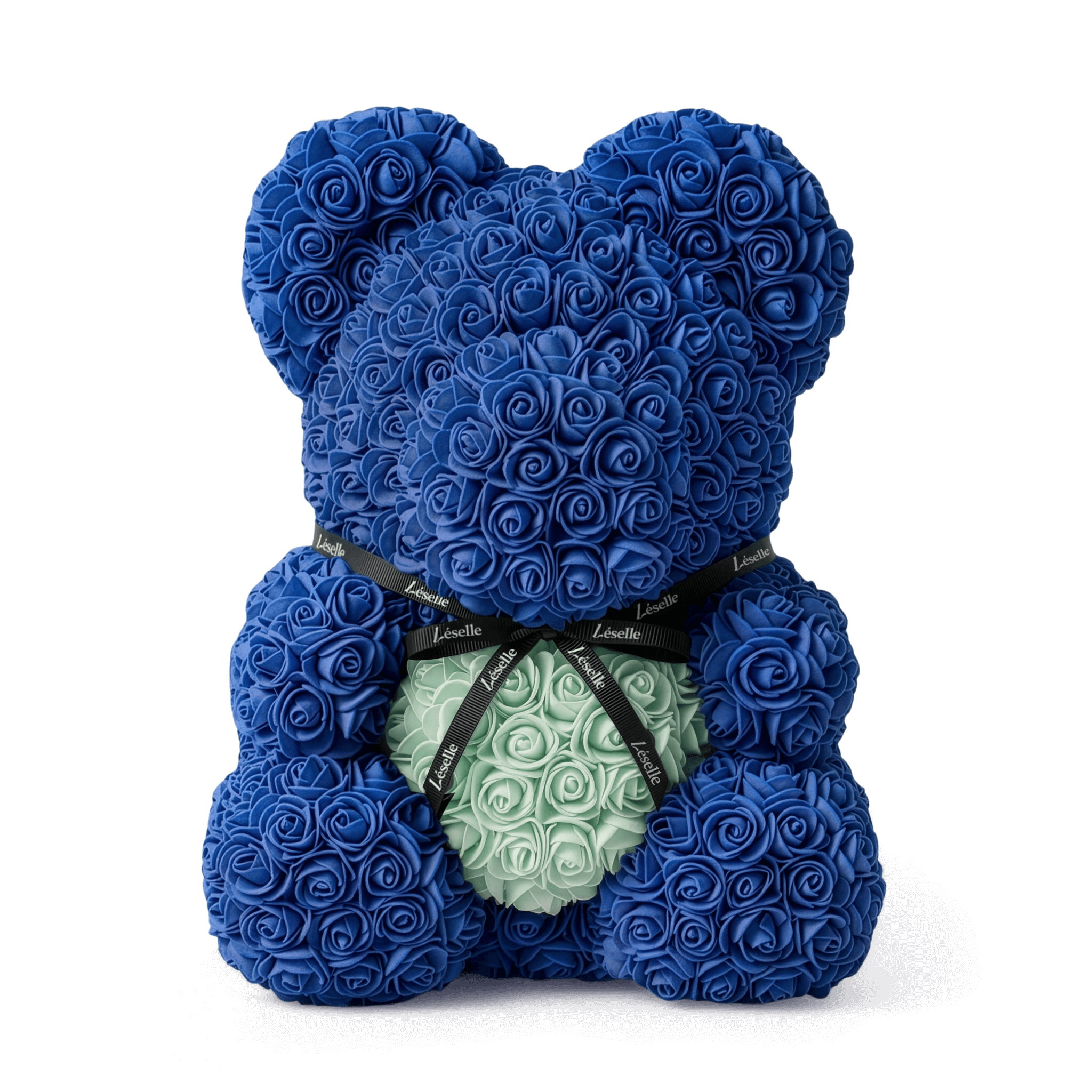 Handmade Rose Bear - Royal Blue