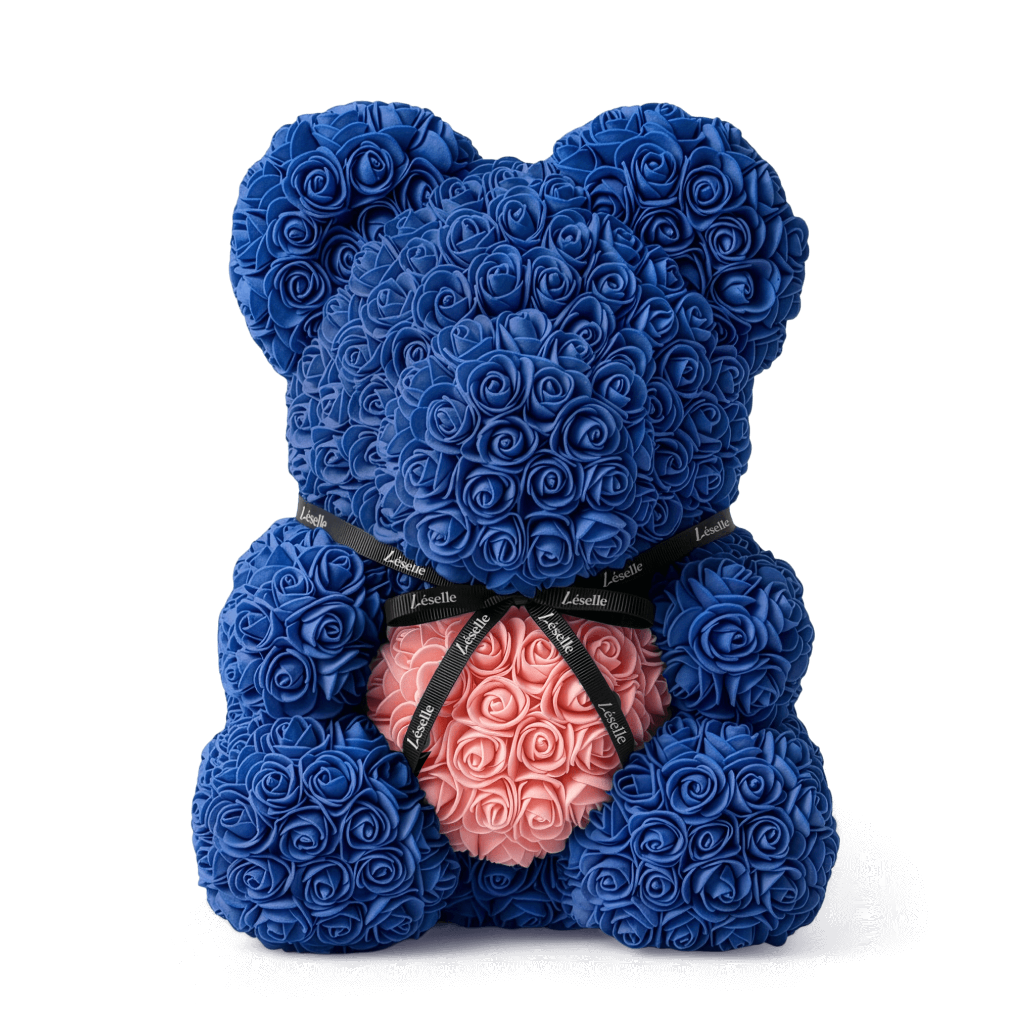 Handmade Rose Bear - Royal Blue