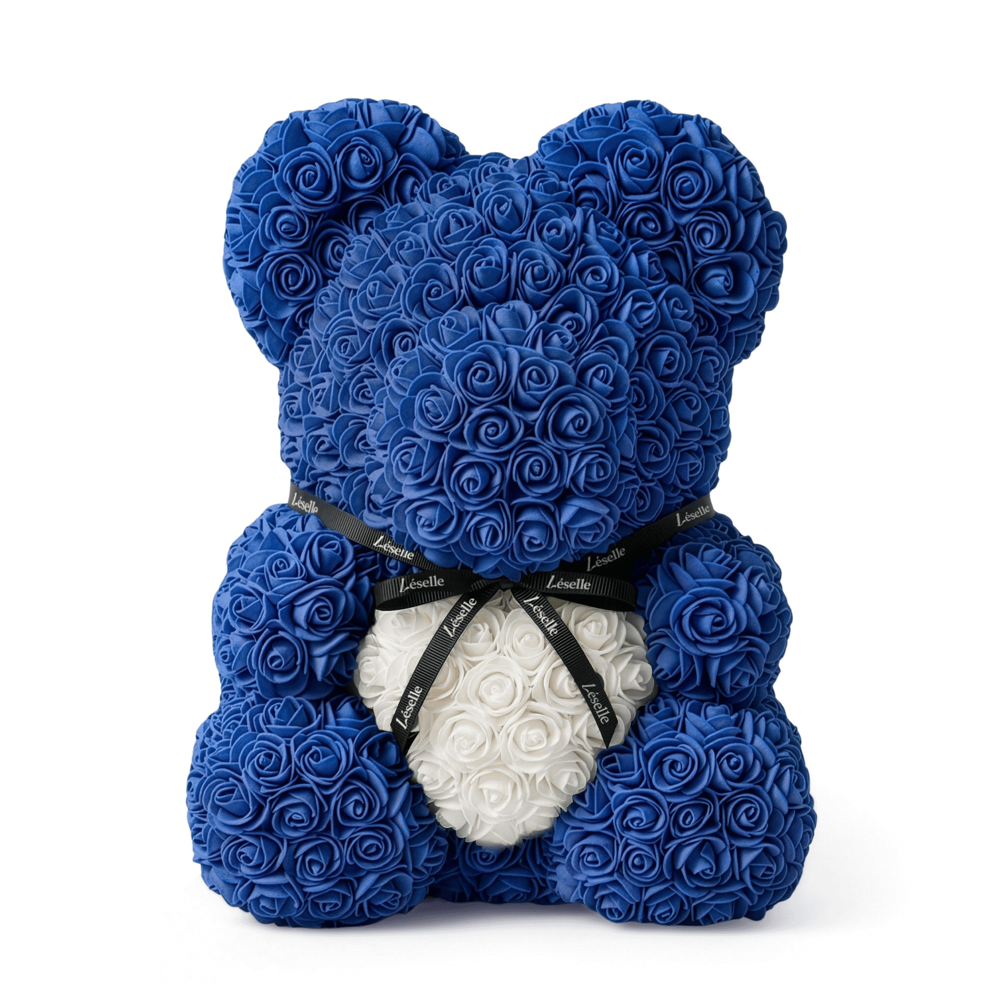 Handmade Rose Bear - Royal Blue