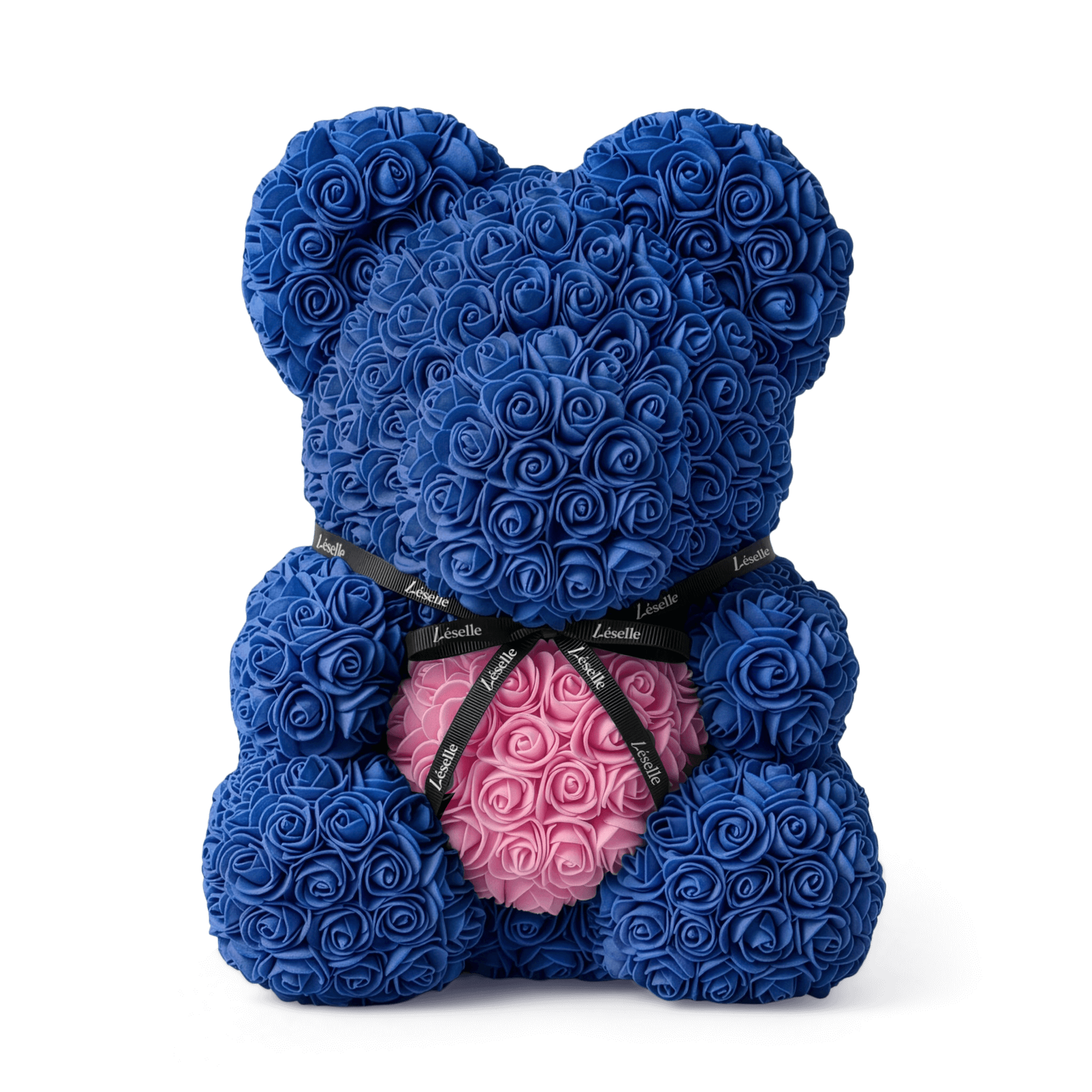 Handmade Rose Bear - Royal Blue