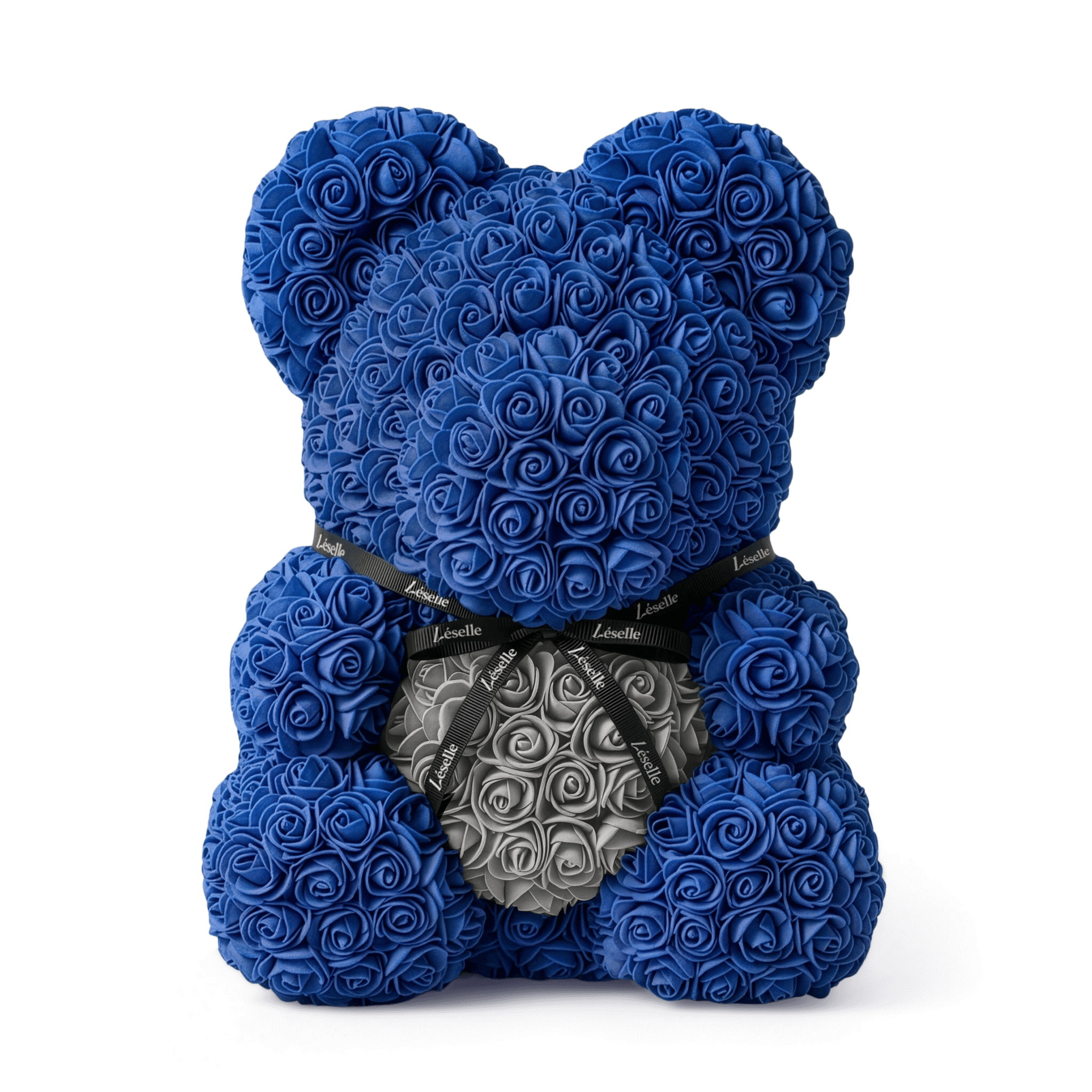 Handmade Rose Bear - Royal Blue