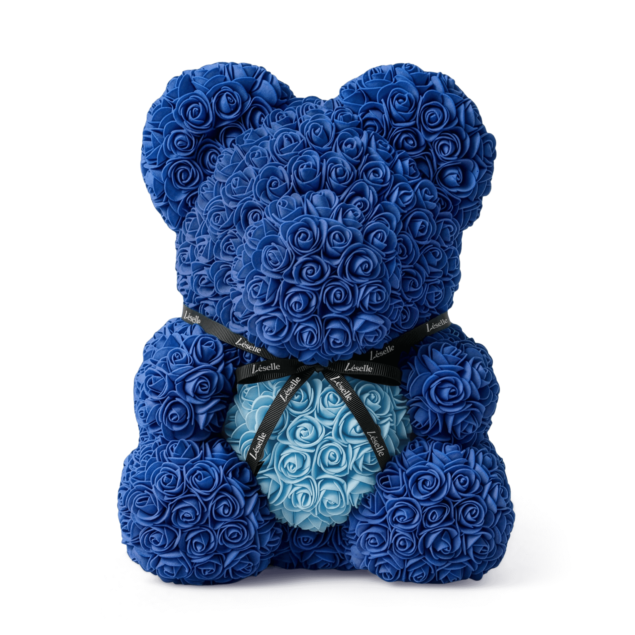 Handmade Rose Bear - Royal Blue